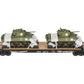 MTH 20-98638 O Norfolk & Western Flat Car with 2 Sherman Tanks EX/Box