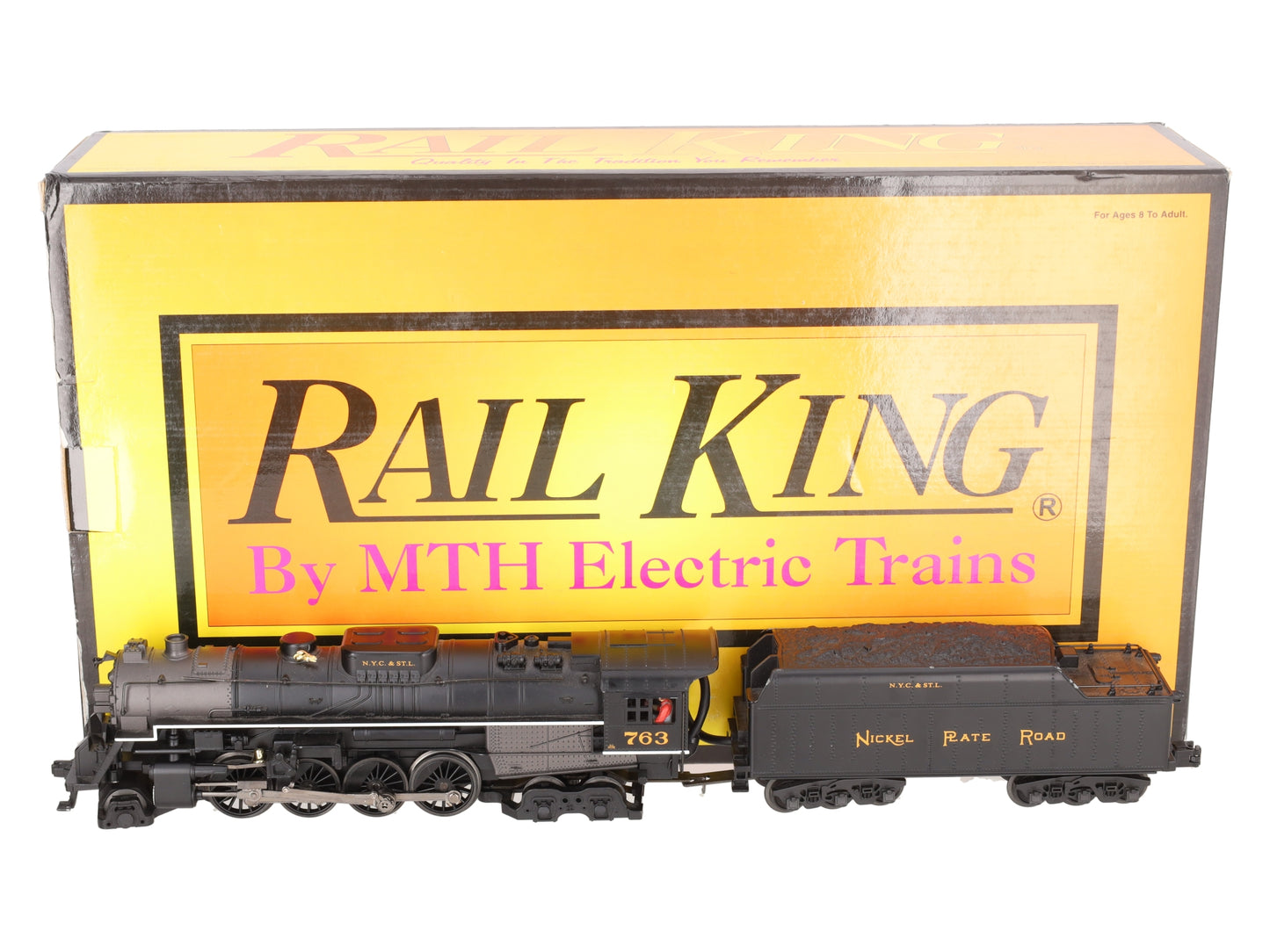 MTH 30-1316-1 Nickel Plate Road 2-8-4 Berkshire Steam Engine w/PS2 #763 EX/Box