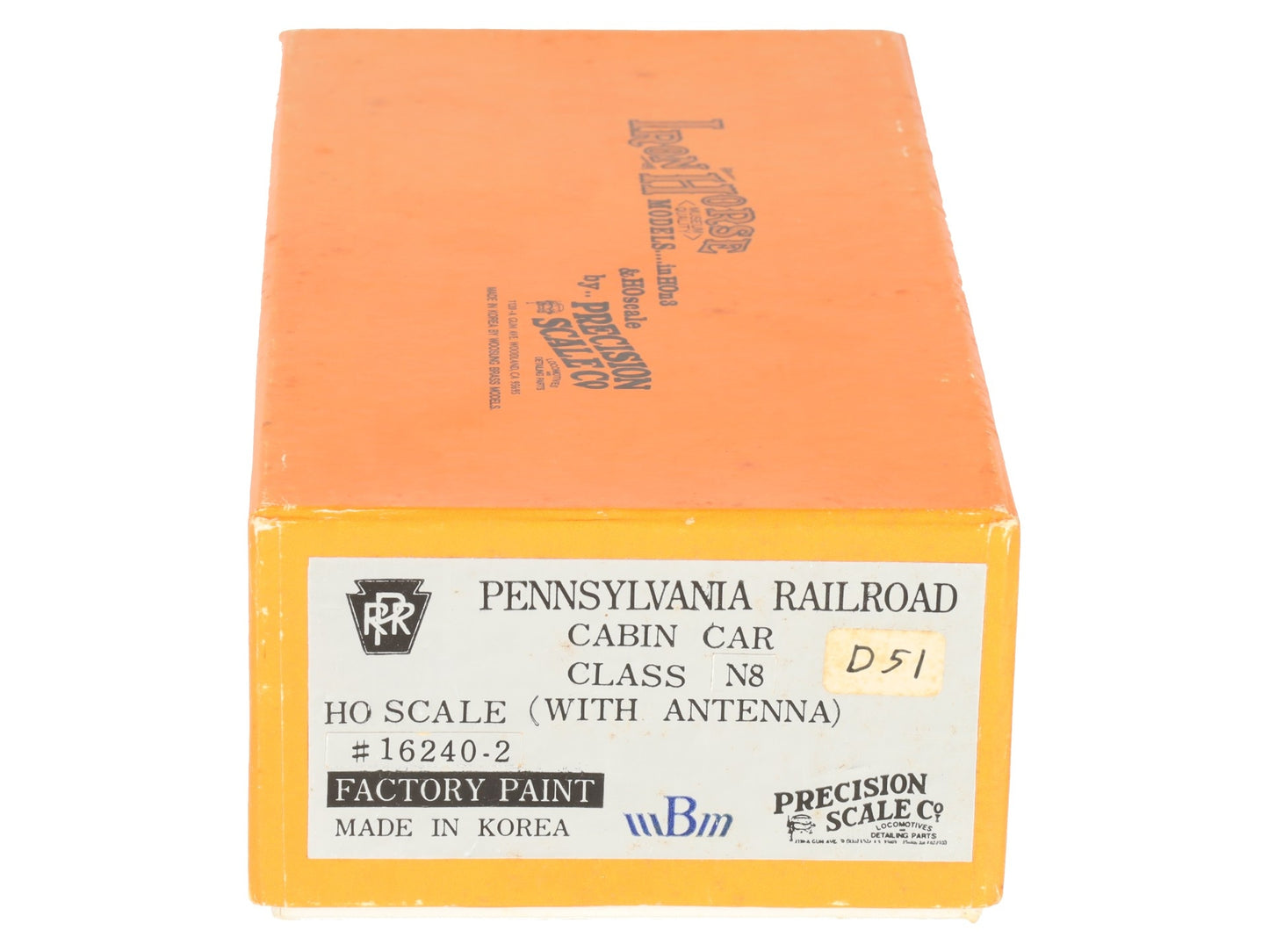 Precision Scale Co. 16240-2 HO BRASS Pennsylvania N8 Cabin Car - Painted LN/Box