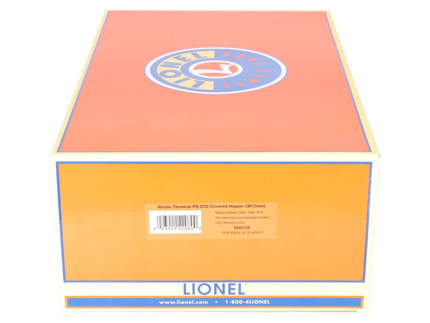 Lionel 2442120 O Gauge Illinois Terminal PS-2CD Covered Hopper 3-Pack LN/Box