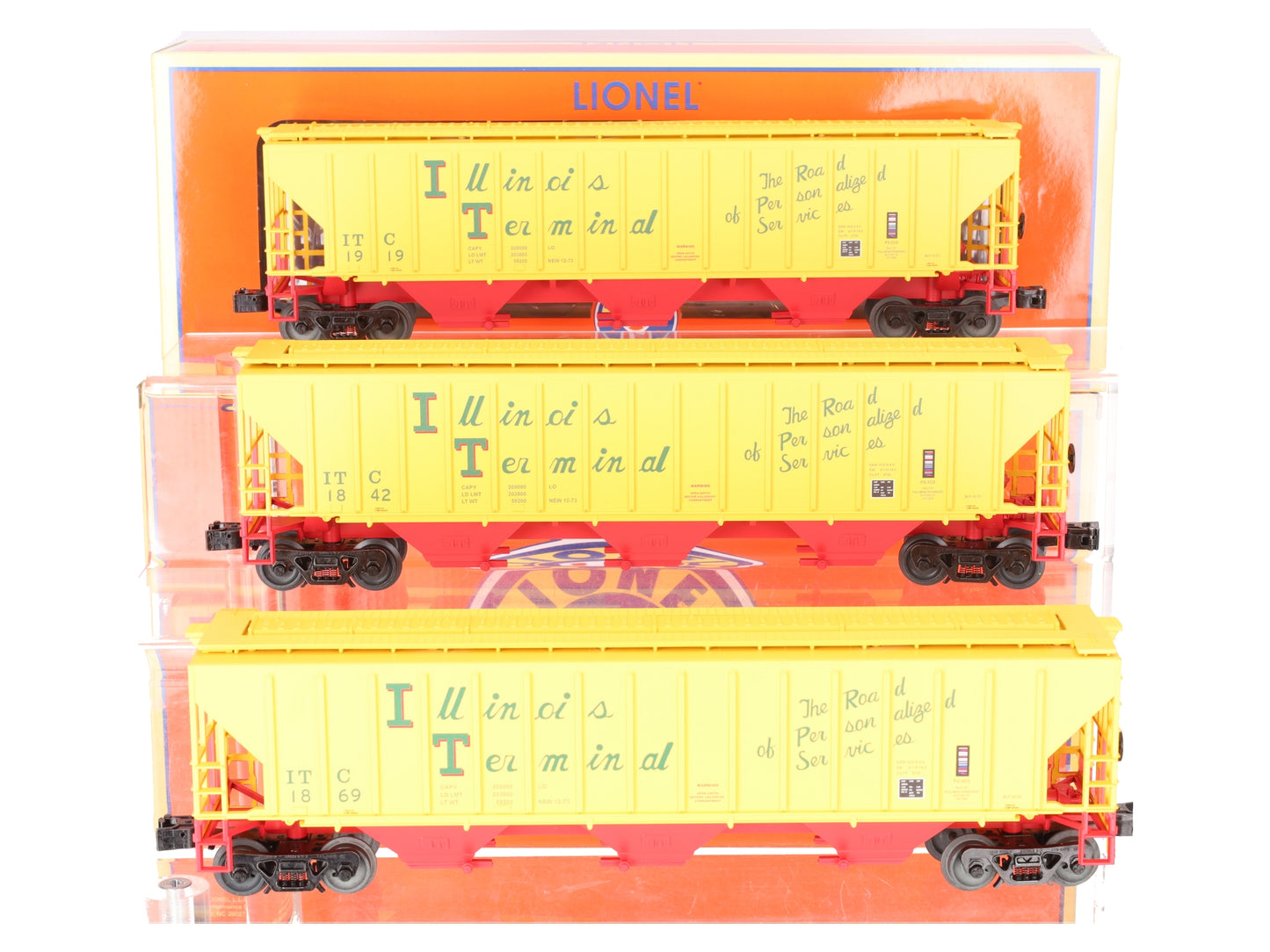 Lionel 2442120 O Gauge Illinois Terminal PS-2CD Covered Hopper 3-Pack LN/Box