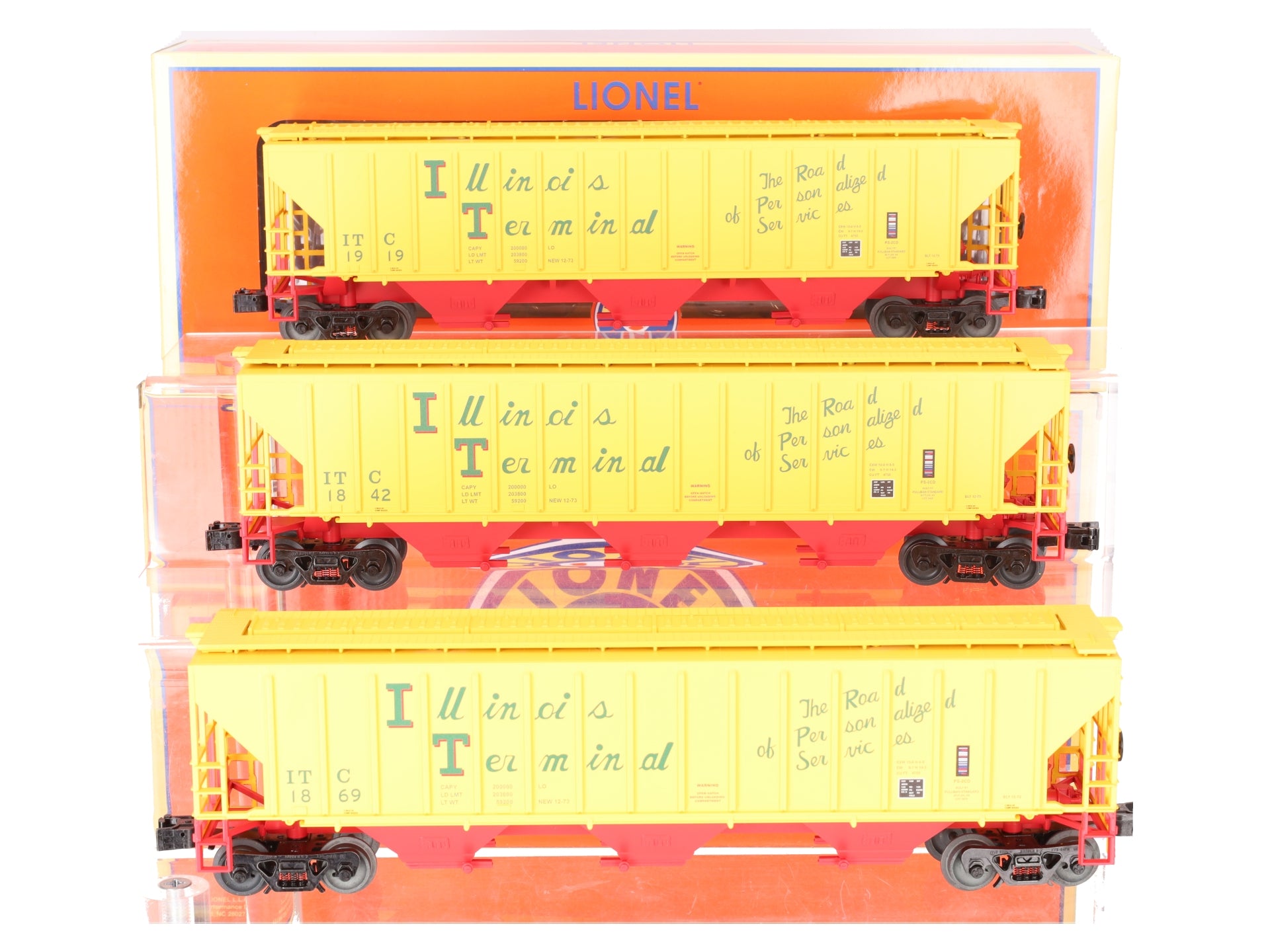 Lionel 2442120 O Gauge Illinois Terminal PS-2CD Covered Hopper 3-Pack LN/Box