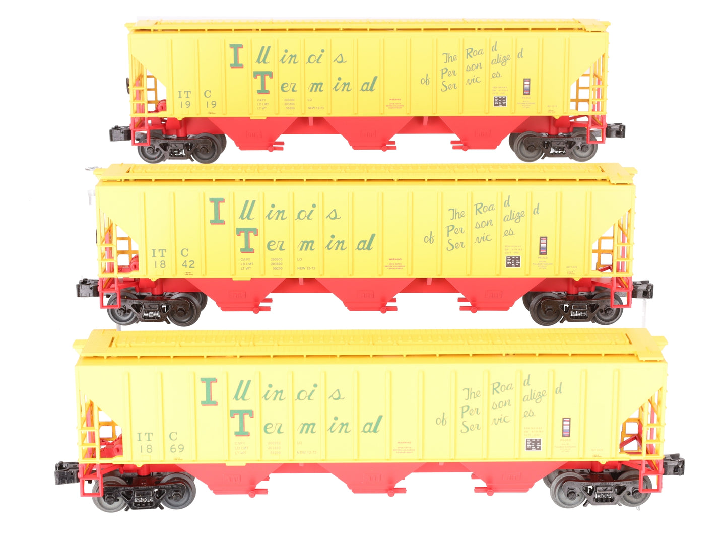 Lionel 2442120 O Gauge Illinois Terminal PS-2CD Covered Hopper 3-Pack LN/Box