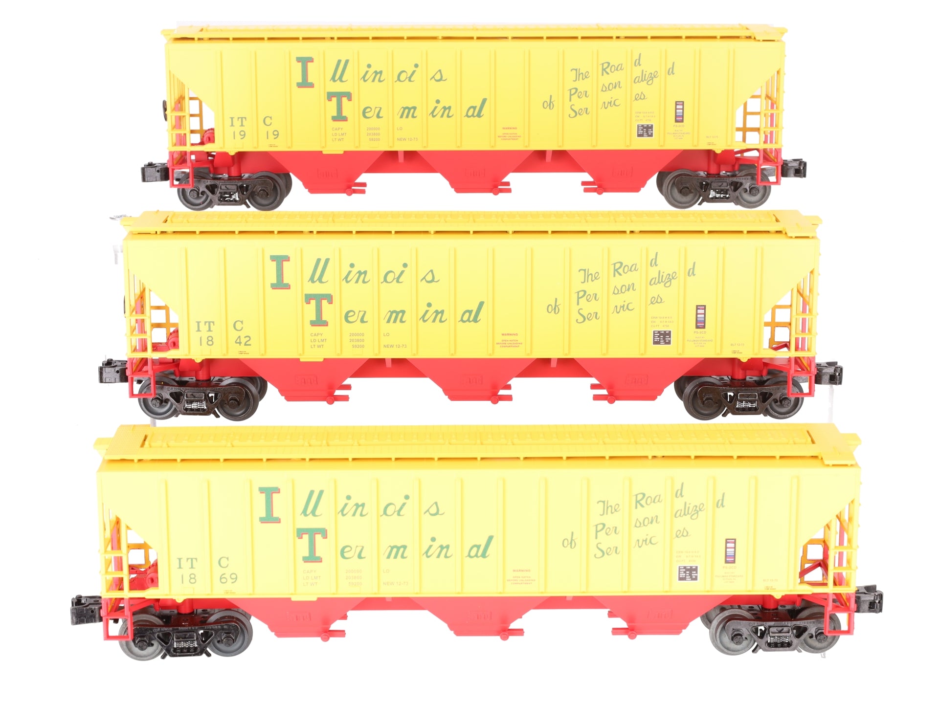Lionel 2442120 O Gauge Illinois Terminal PS-2CD Covered Hopper 3-Pack LN/Box