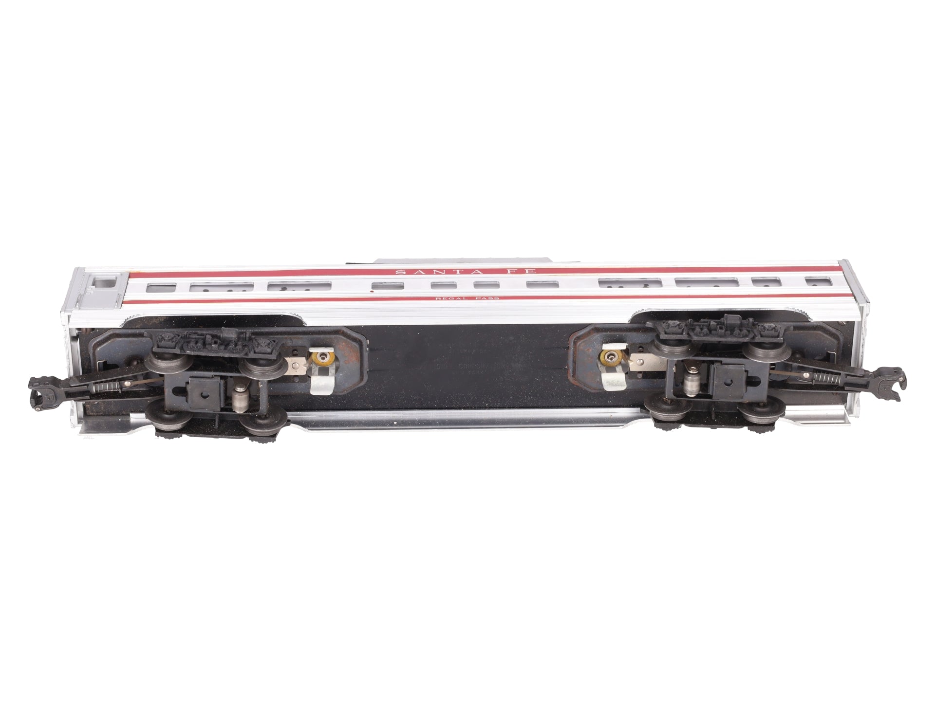 Lionel 2562 Vintage O Santa Fe Regal Pass Red Stripe Aluminum Vista Dome Car VG
