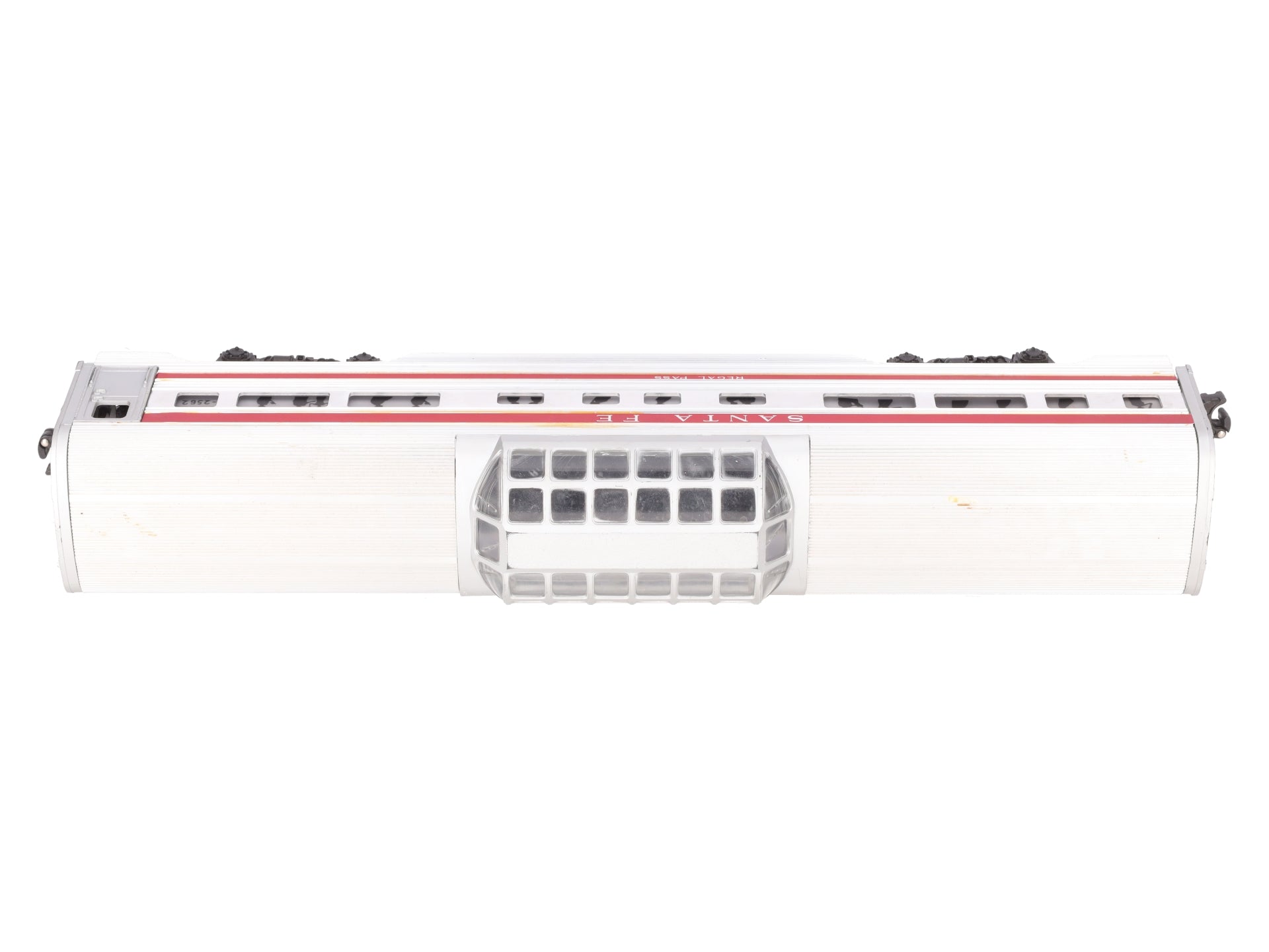 Lionel 2562 Vintage O Santa Fe Regal Pass Red Stripe Aluminum Vista Dome Car VG