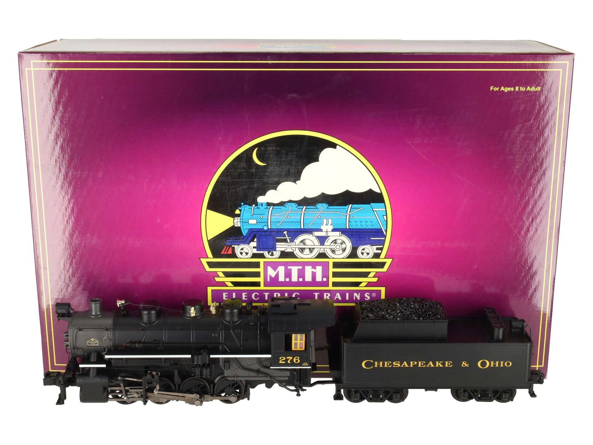 MTH 20-3147-1 O Gauge Chesapeake & Ohio 0-8-0 Steam Engine w/PS2 #276 EX/Box