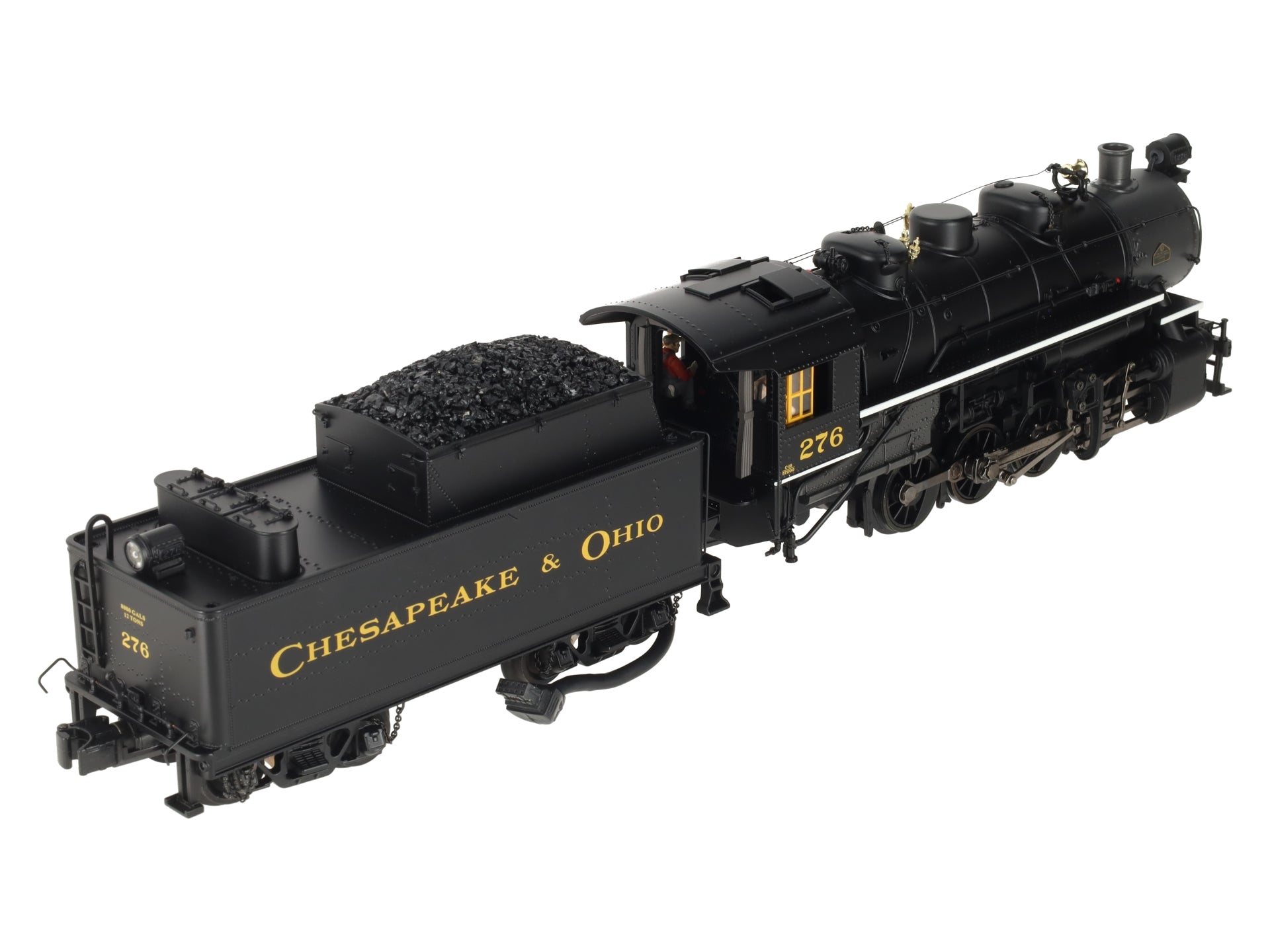 MTH 20-3147-1 O Gauge Chesapeake & Ohio 0-8-0 Steam Engine w/PS2 #276 EX/Box