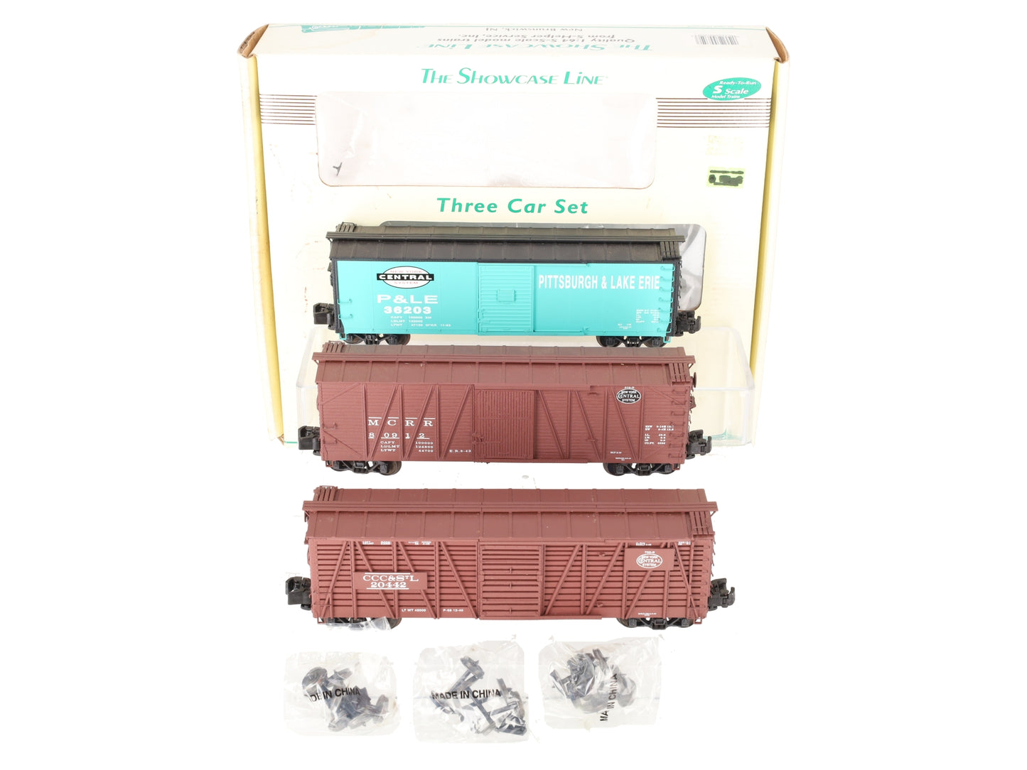 S-Helper 00350 S Gauge New York Central Freight Car Set (Set Of 3) EX/Box