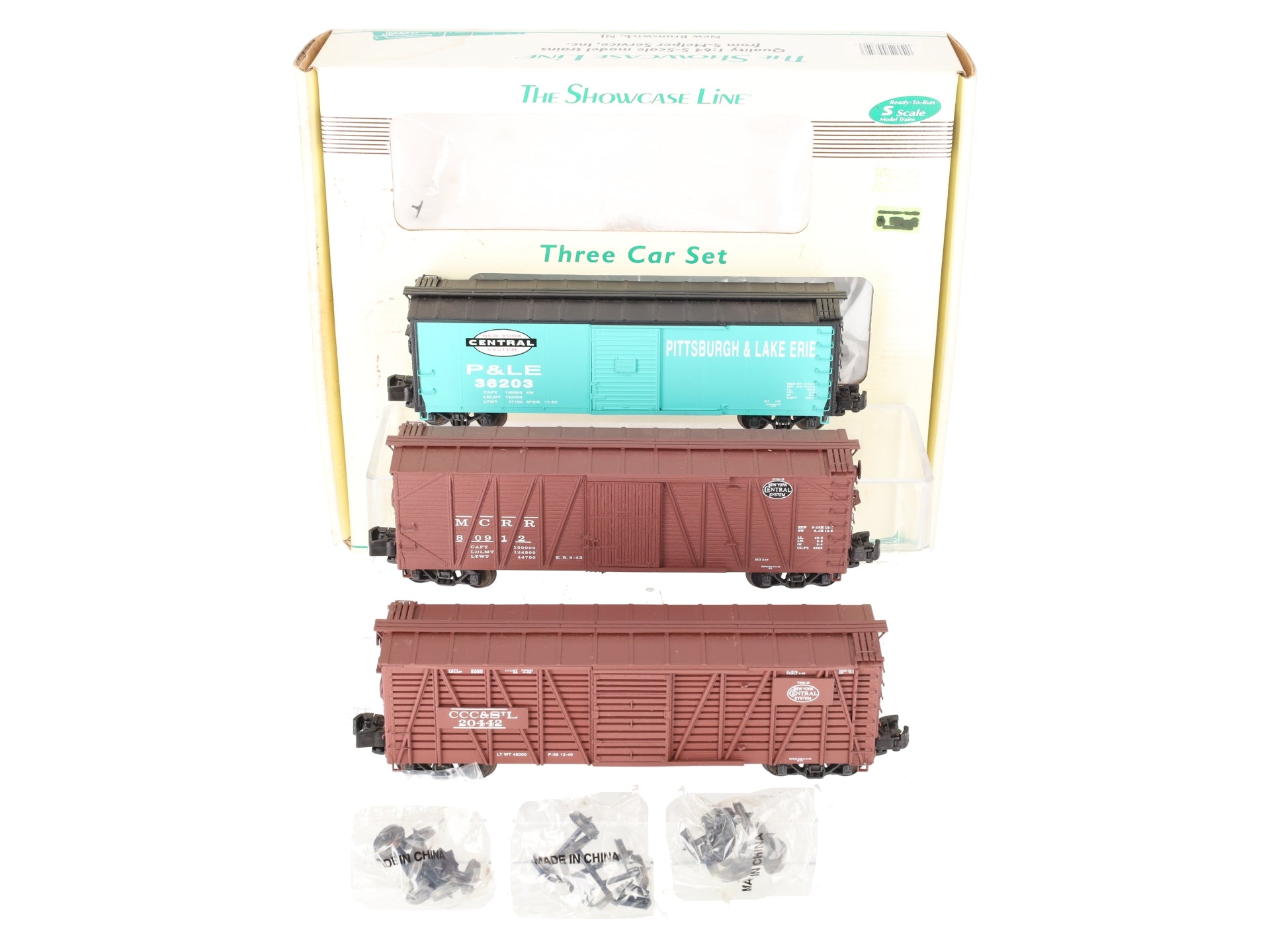 S-Helper 00350 S Gauge New York Central Freight Car Set (Set Of 3) EX/Box