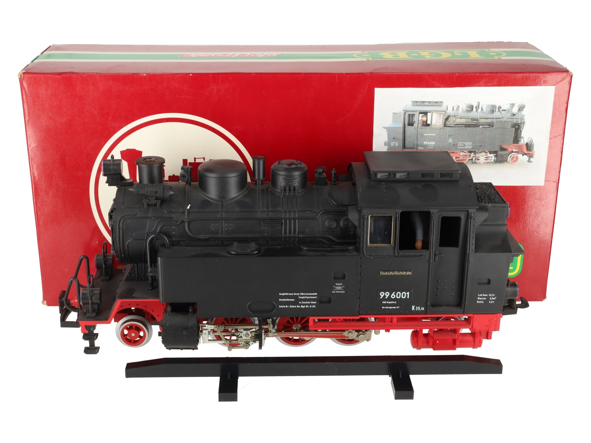 LGB 2080S G Scale 2-6-2 Powered Tank Steam Locomotive w/Sound #99 6001 EX/Box