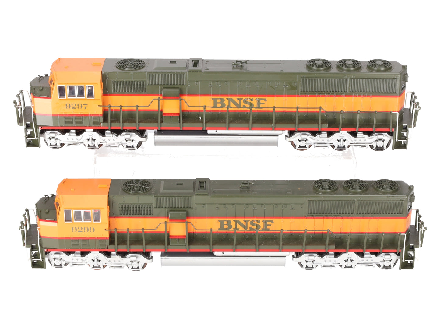American Models S Scale BNSF SD60 Wide Cab Diesel Locomotive Set #9297/9299 EX/Box