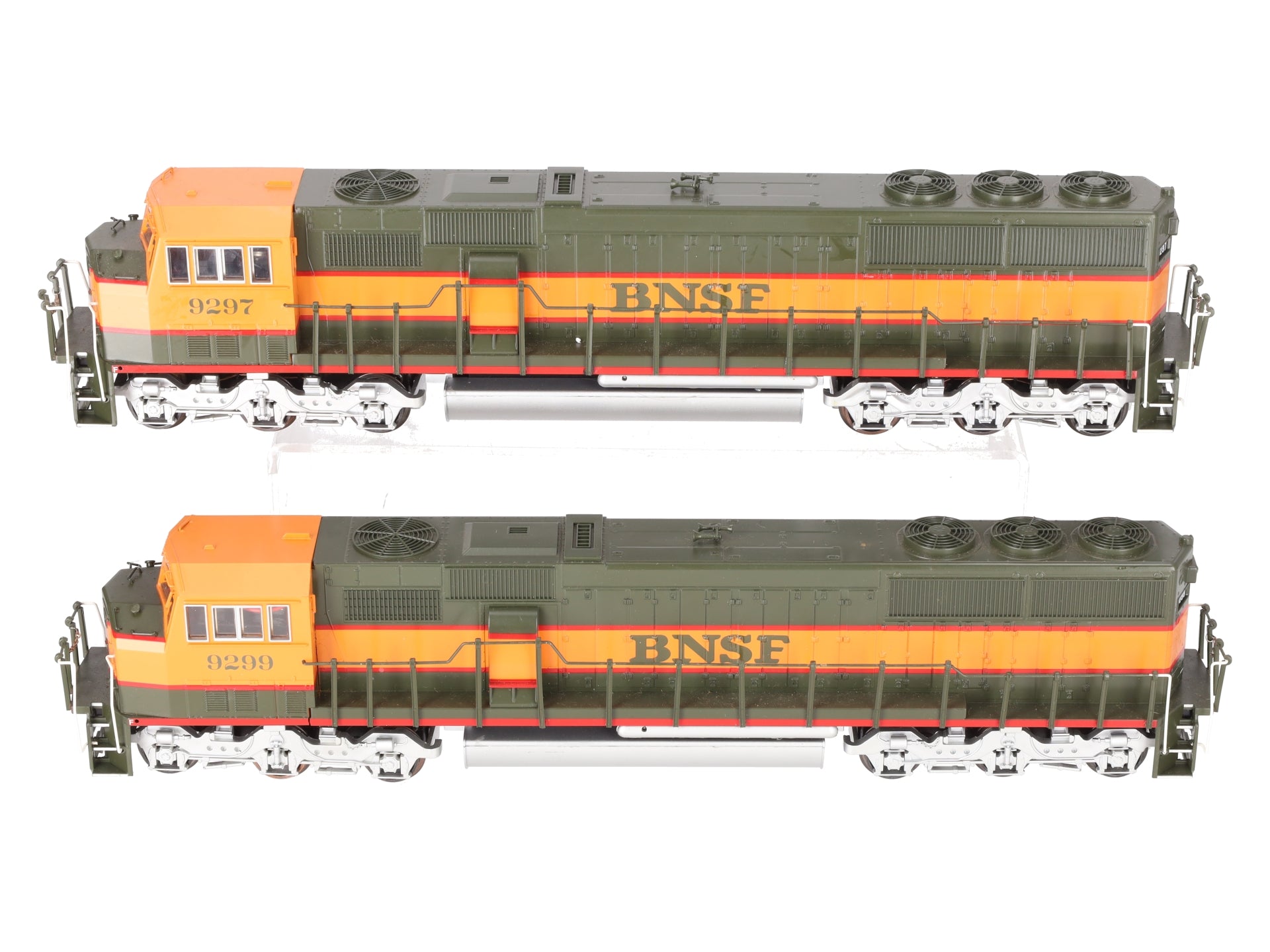 American Models S Scale BNSF SD60 Wide Cab Diesel Locomotive Set #9297/9299 EX/Box