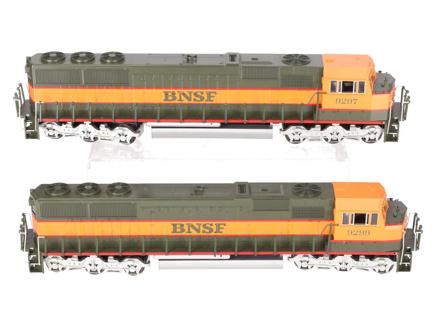 American Models S Scale BNSF SD60 Wide Cab Diesel Locomotive Set #9297/9299 EX/Box