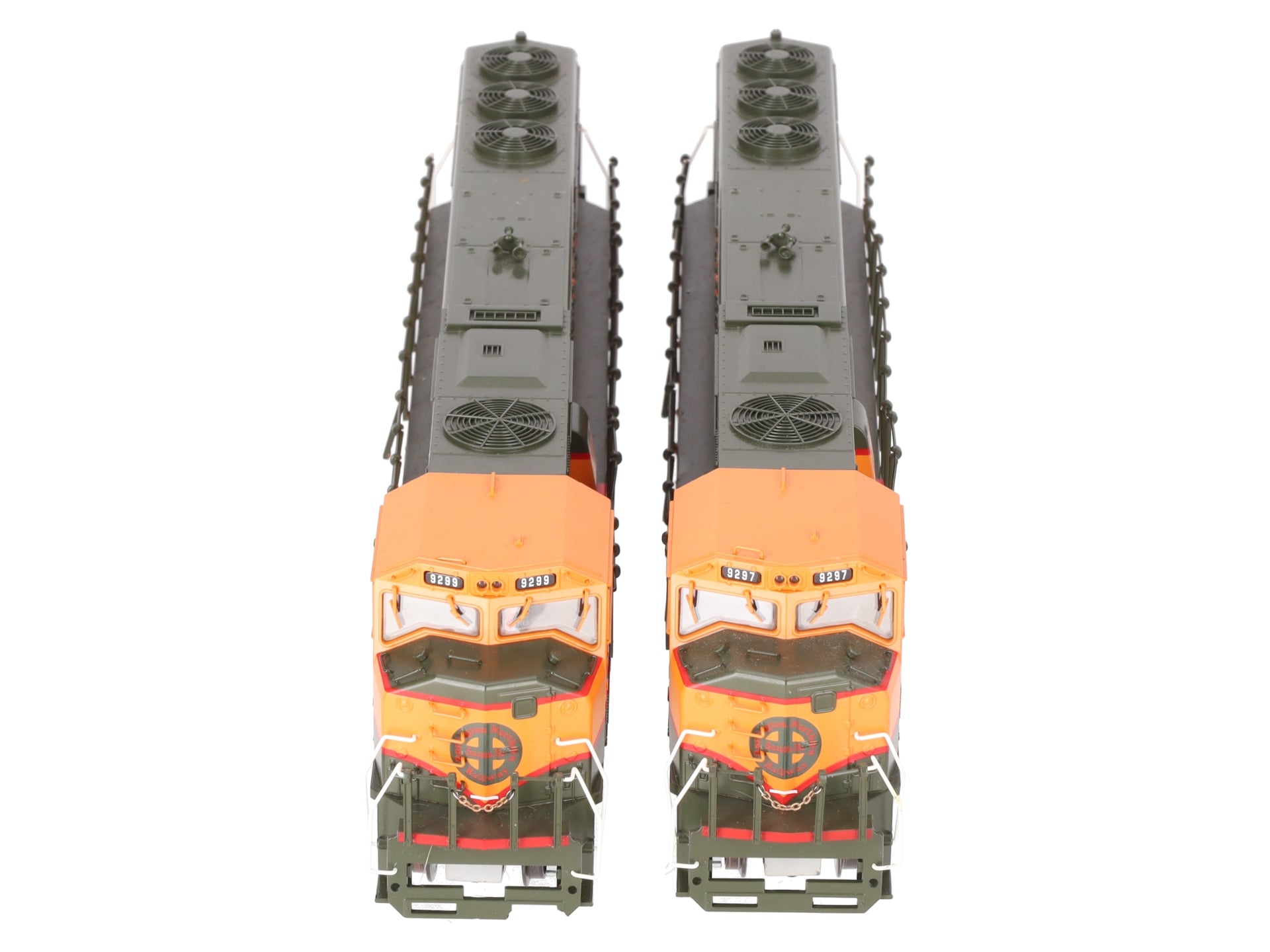 American Models S Scale BNSF SD60 Wide Cab Diesel Locomotive Set #9297/9299 EX/Box
