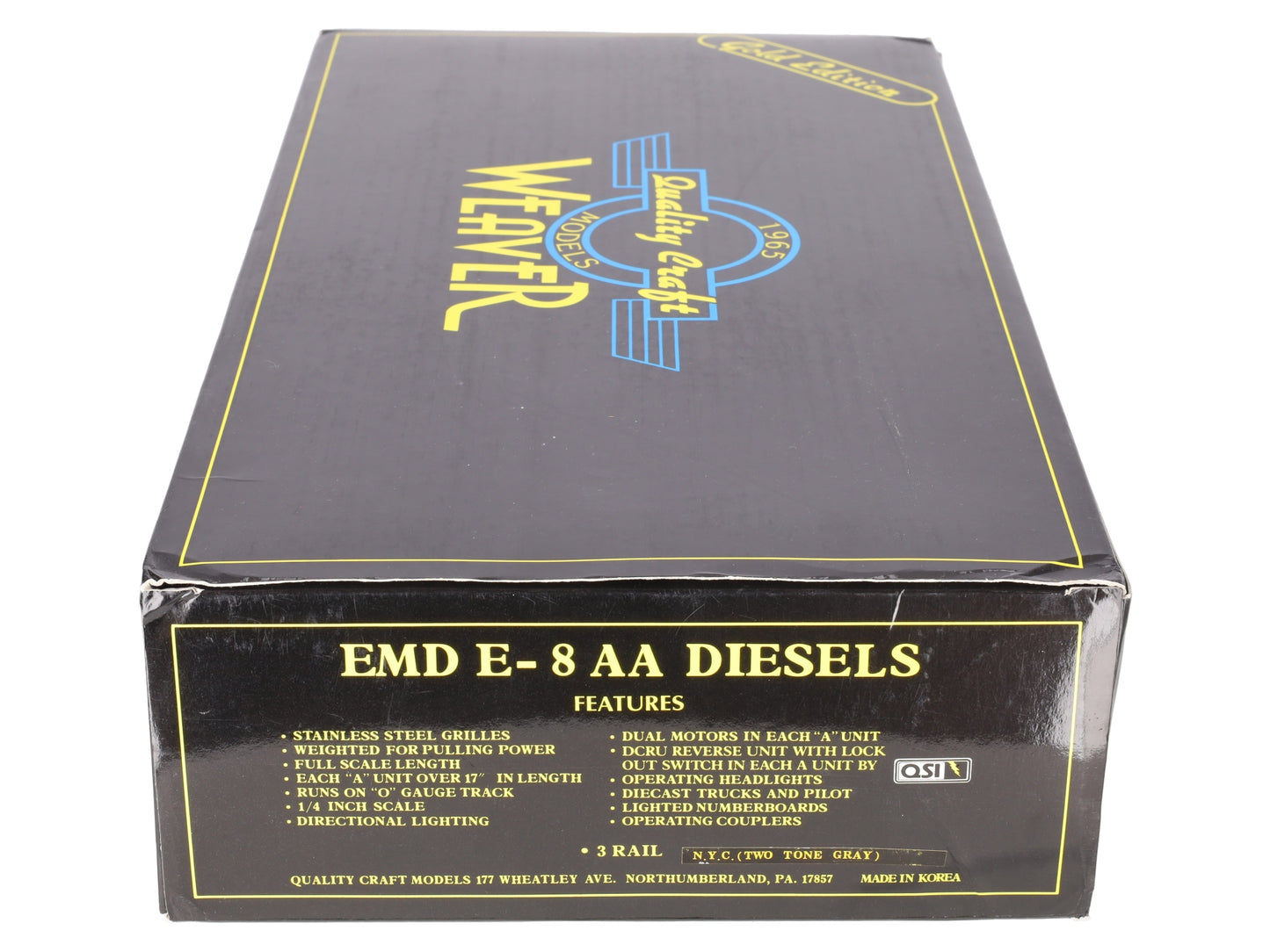 Weaver O New York Central EMD E-8 AA Diesel Locomotive Set #4036/4037 EX/Box