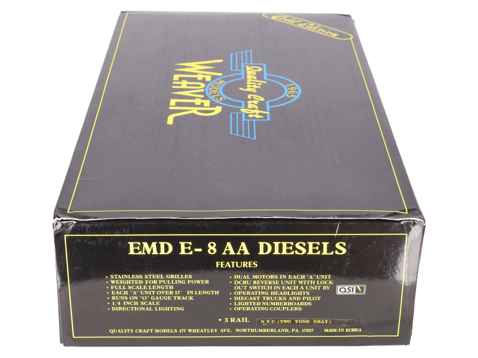 Weaver O New York Central EMD E-8 AA Diesel Locomotive Set #4036/4037 EX/Box