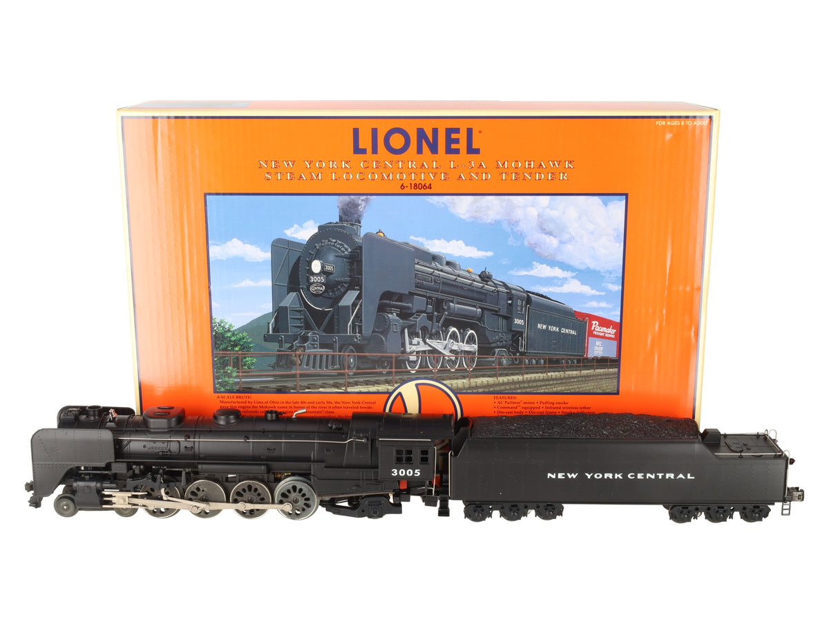 Lionel 6-18064 O Gauge NYC L-3A 4-8-2 Mohawk Steam Locomotive & Tender #3005 LN/Box