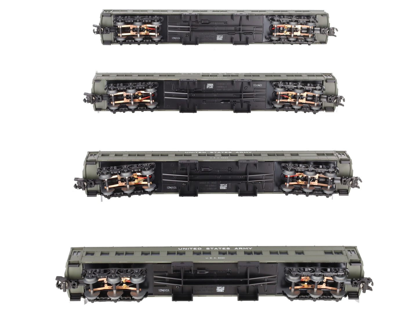 Lionel 2119320 S American Flyer US Army Troop Train Pack (Pack of 4) LN/Box