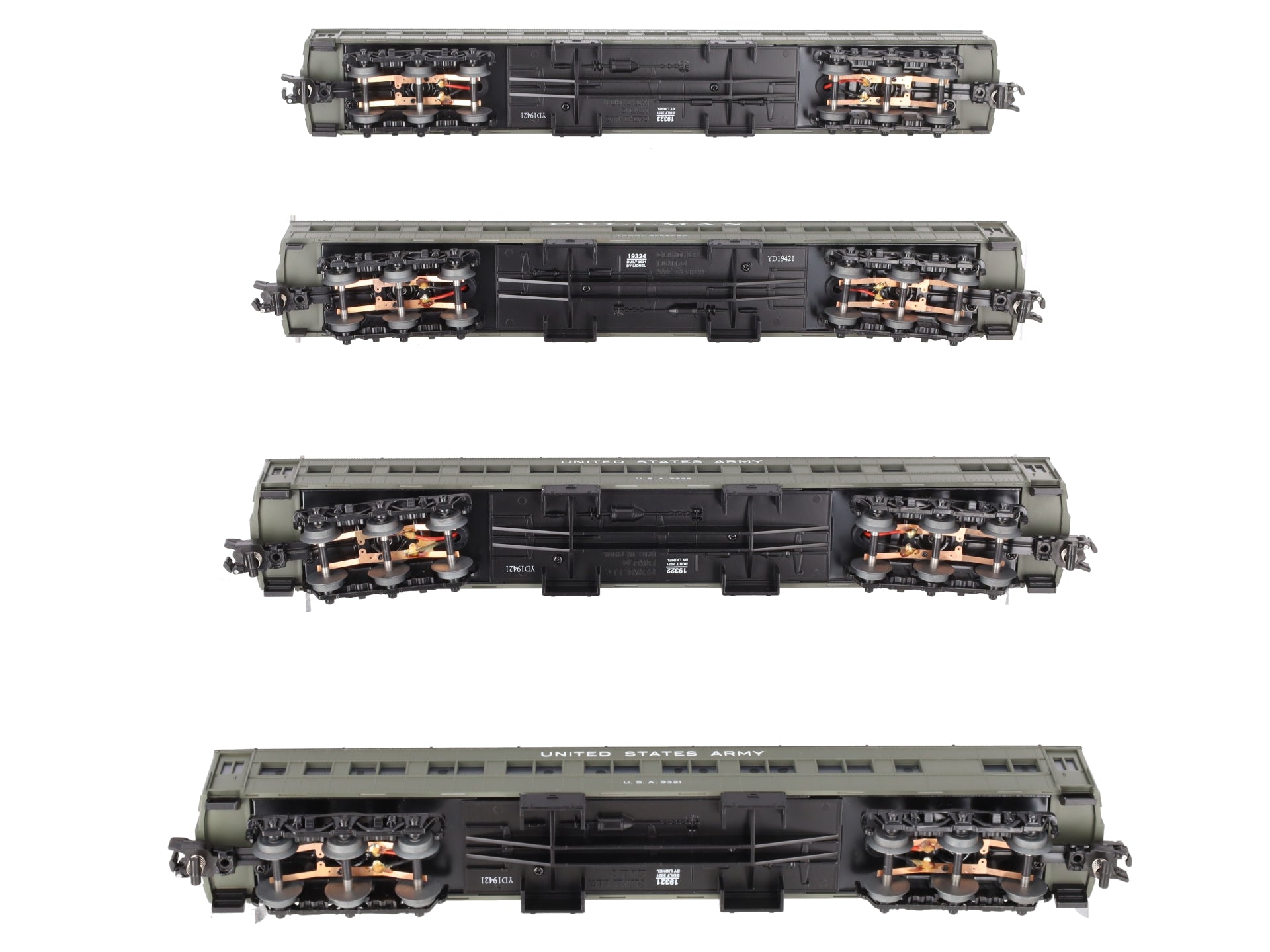 Lionel 2119320 S American Flyer US Army Troop Train Pack (Pack of 4) LN/Box