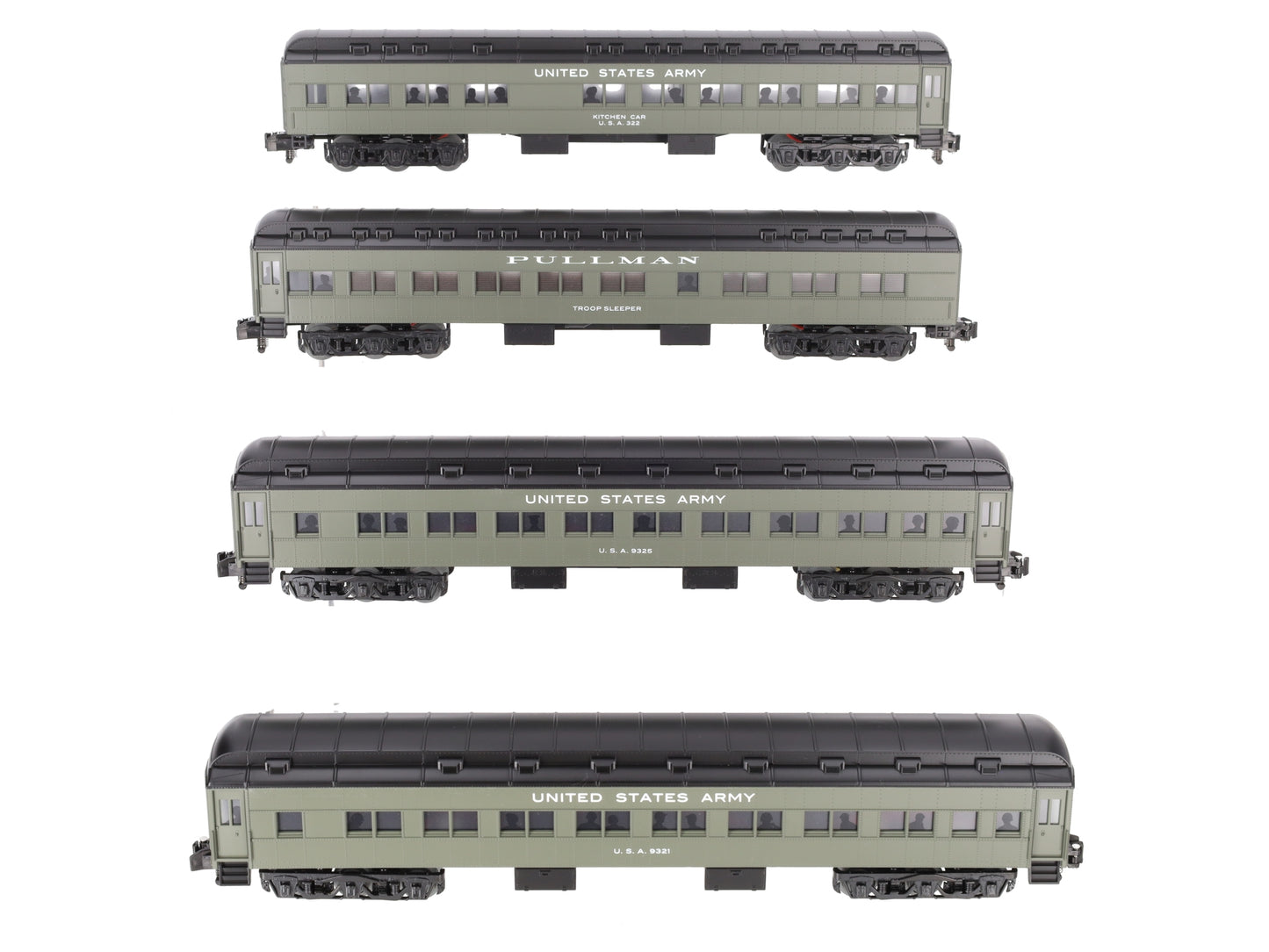 Lionel 2119320 S American Flyer US Army Troop Train Pack (Pack of 4) LN/Box