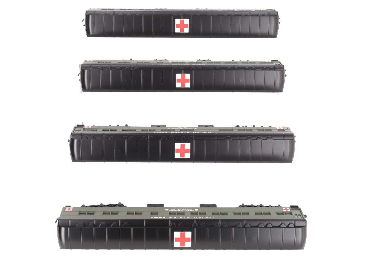 Lionel 2119310 S American Flyer US Army Hospital Car Pack (Pack of 4) LN/Box