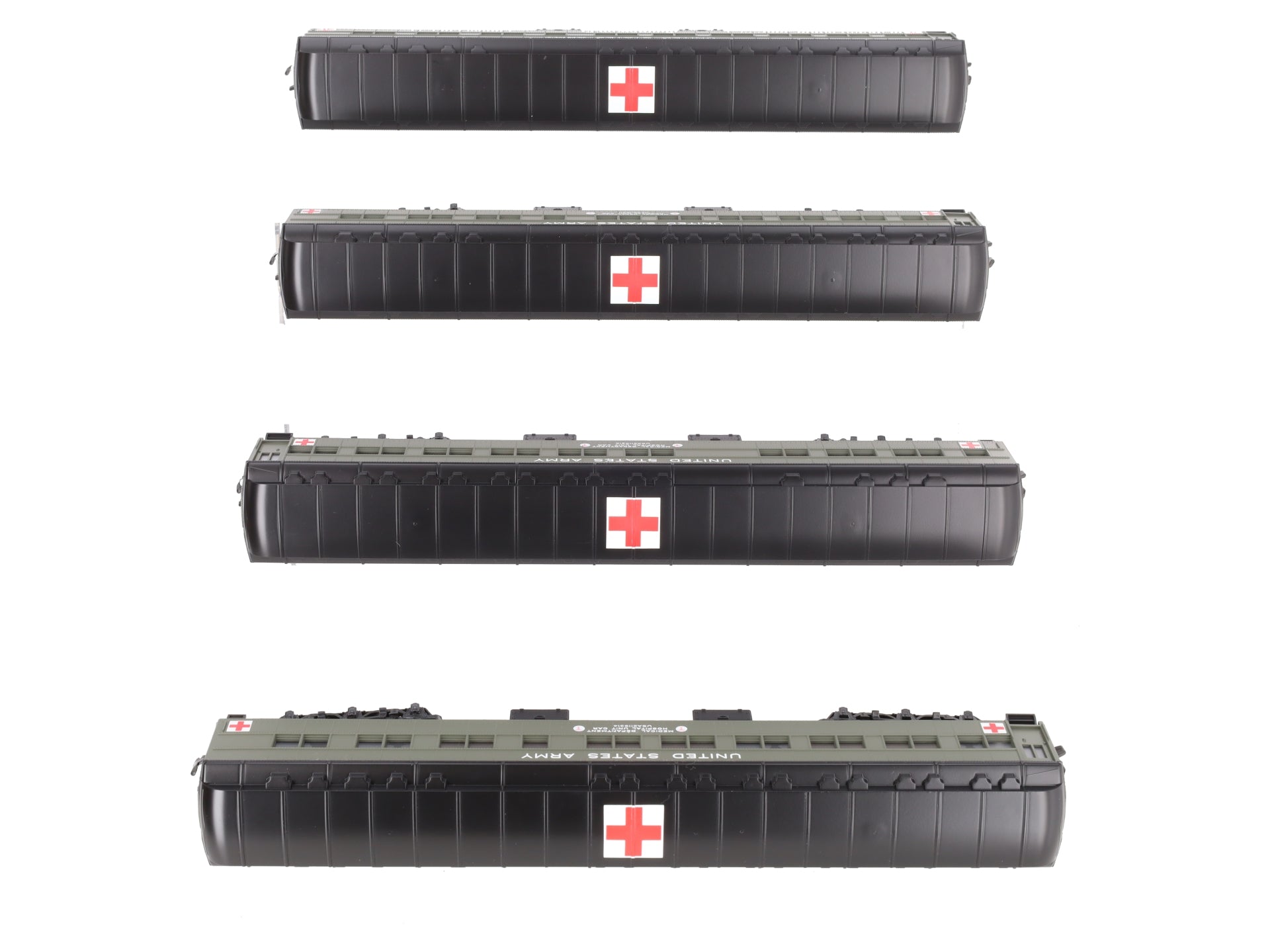 Lionel 2119310 S American Flyer US Army Hospital Car Pack (Pack of 4) LN/Box