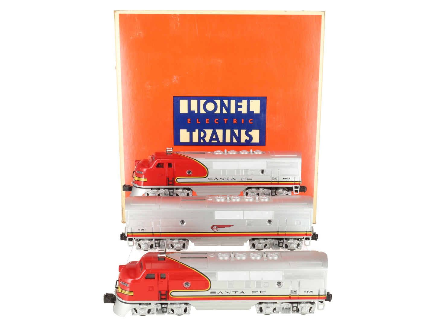 Lionel 6-11711 O Santa Fe F-3 ABA Diesel Locomotive Set #8100/8100/8102 with RS EX/Box
