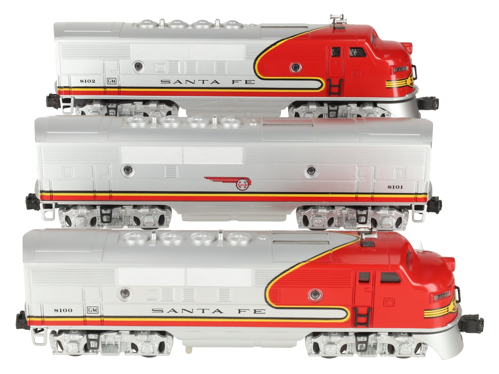 Lionel 6-11711 O Santa Fe F-3 ABA Diesel Locomotive Set #8100/8100/8102 with RS EX/Box