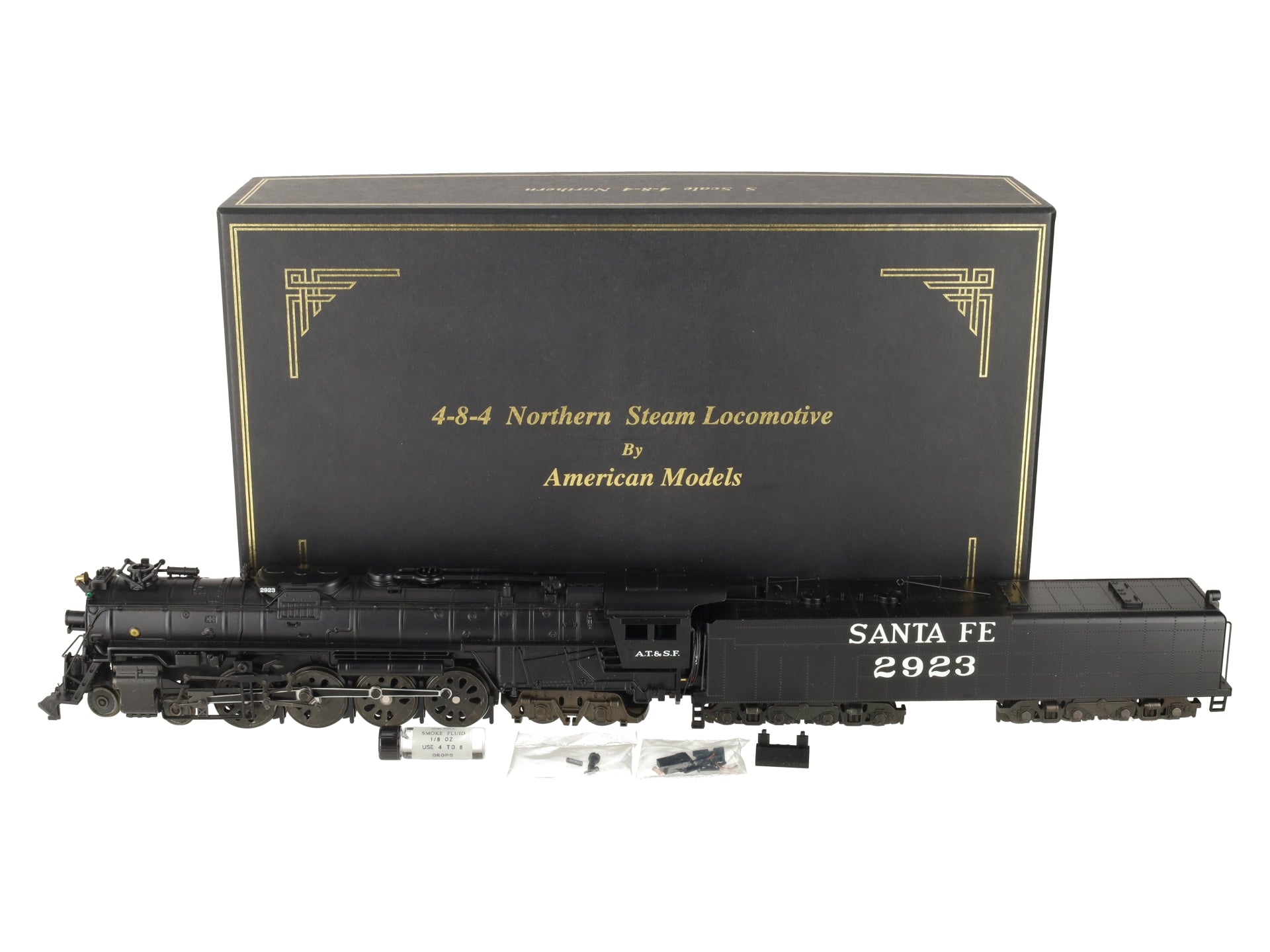 American Models S Scale Santa Fe A.T.S.F 4-8-4 Northern Steam Locomotive #2923 EX/Box