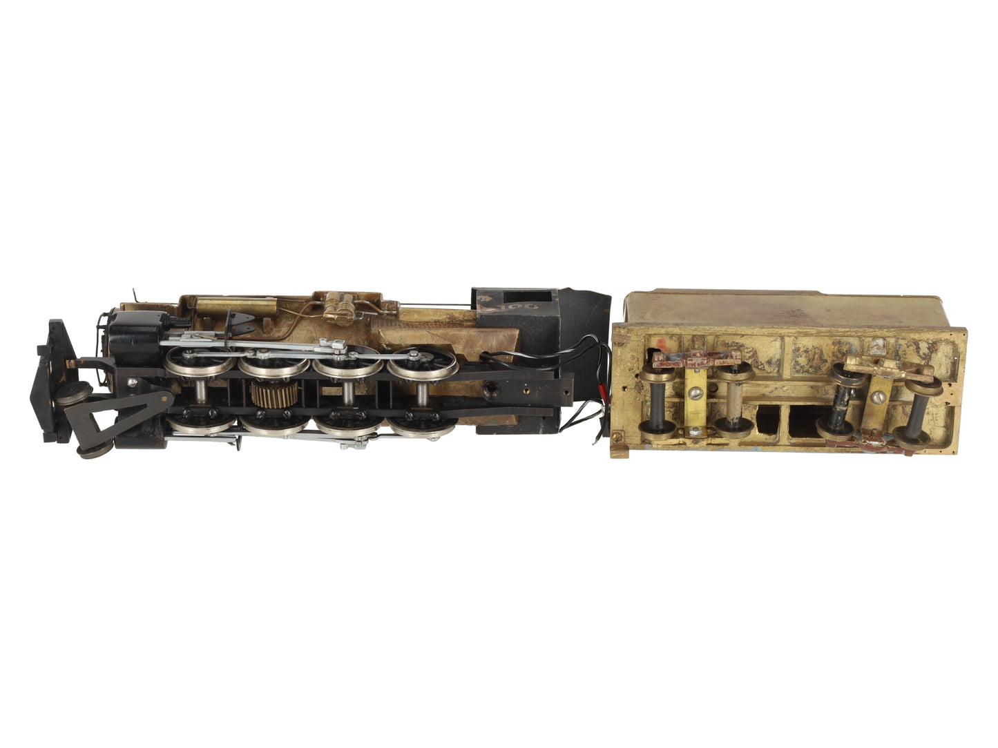 Generic Brass S Scale 2-8-0 Steam Locomotive & Tender VG