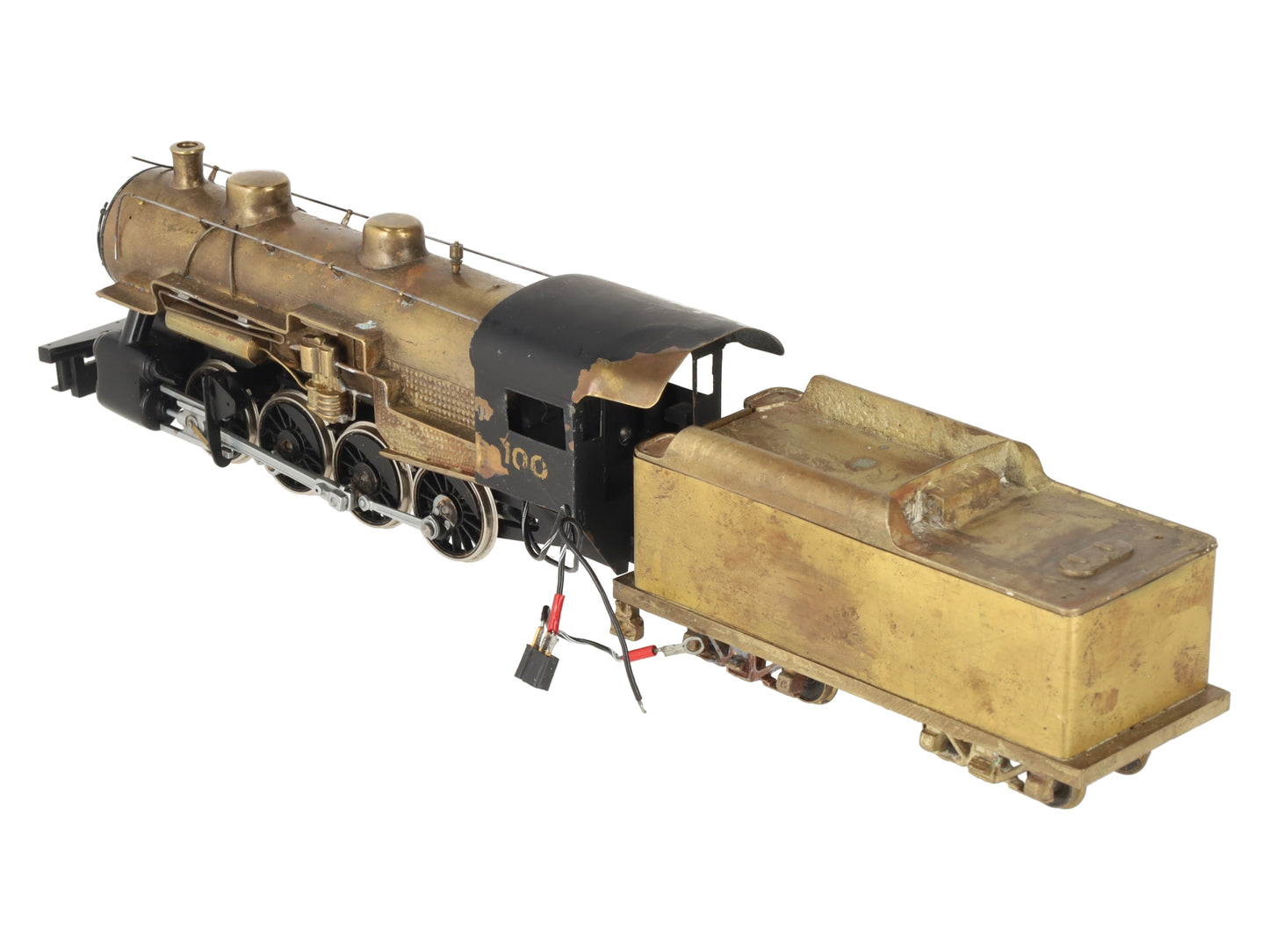 Generic Brass S Scale 2-8-0 Steam Locomotive & Tender VG