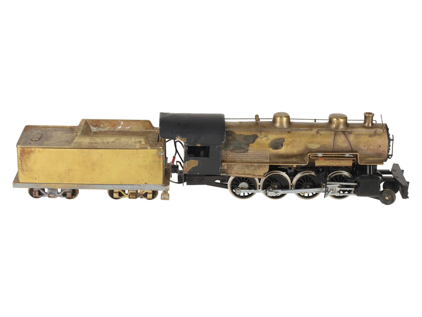 Generic Brass S Scale 2-8-0 Steam Locomotive & Tender VG