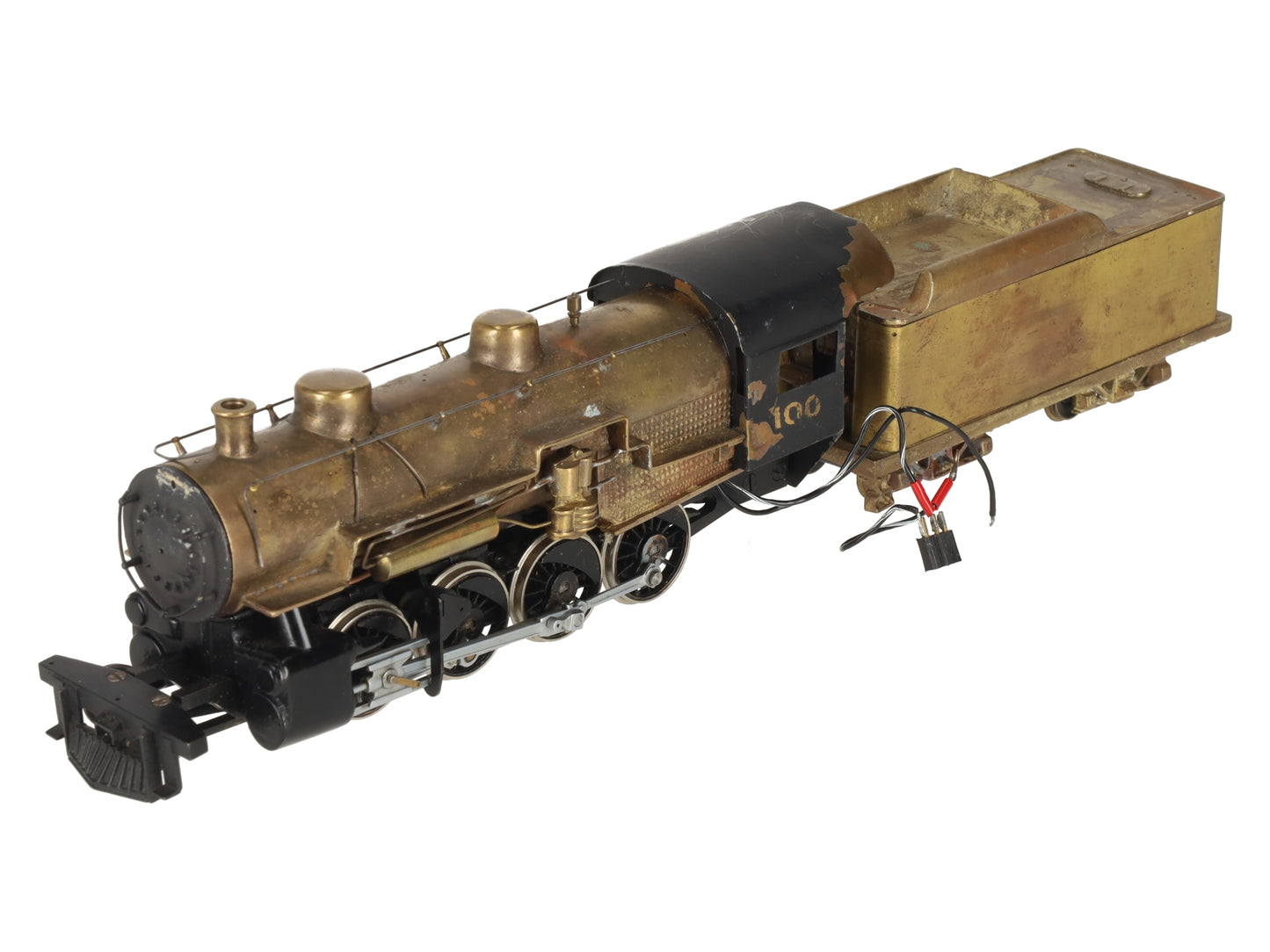 Generic Brass S Scale 2-8-0 Steam Locomotive & Tender VG