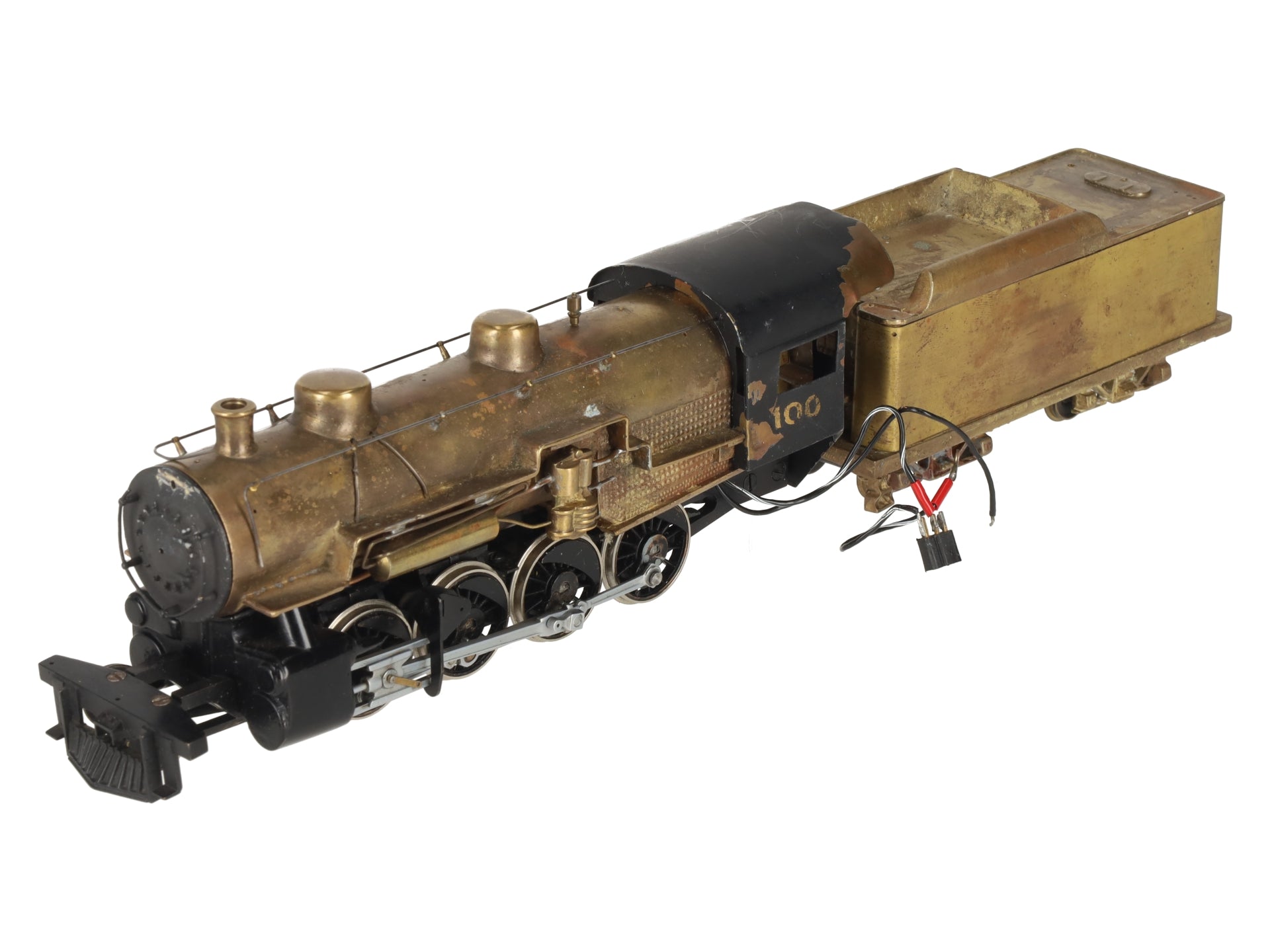 Generic Brass S Scale 2-8-0 Steam Locomotive & Tender VG