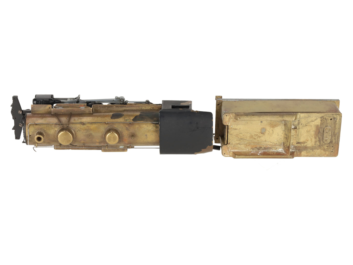 Generic Brass S Scale 2-8-0 Steam Locomotive & Tender VG