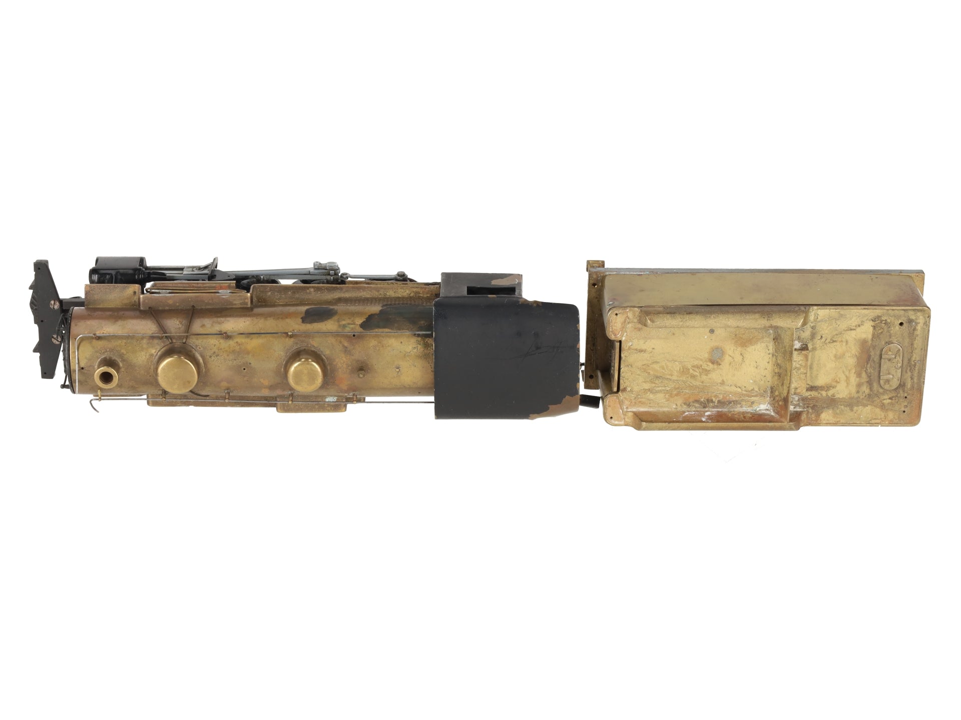 Generic Brass S Scale 2-8-0 Steam Locomotive & Tender VG