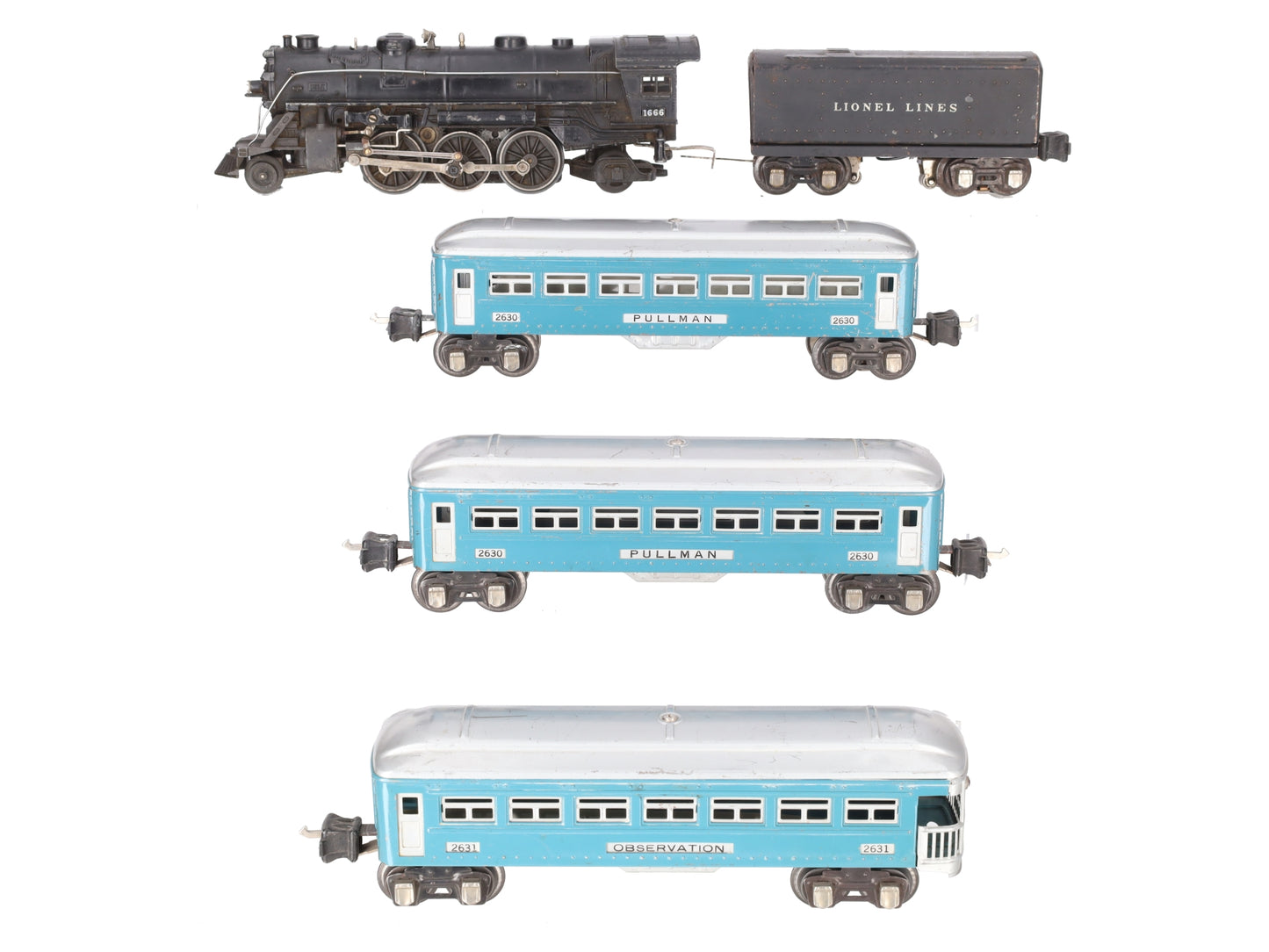 Lionel 1090W O Prewar Cataloged Steam Locomotive Passenger Set VG
