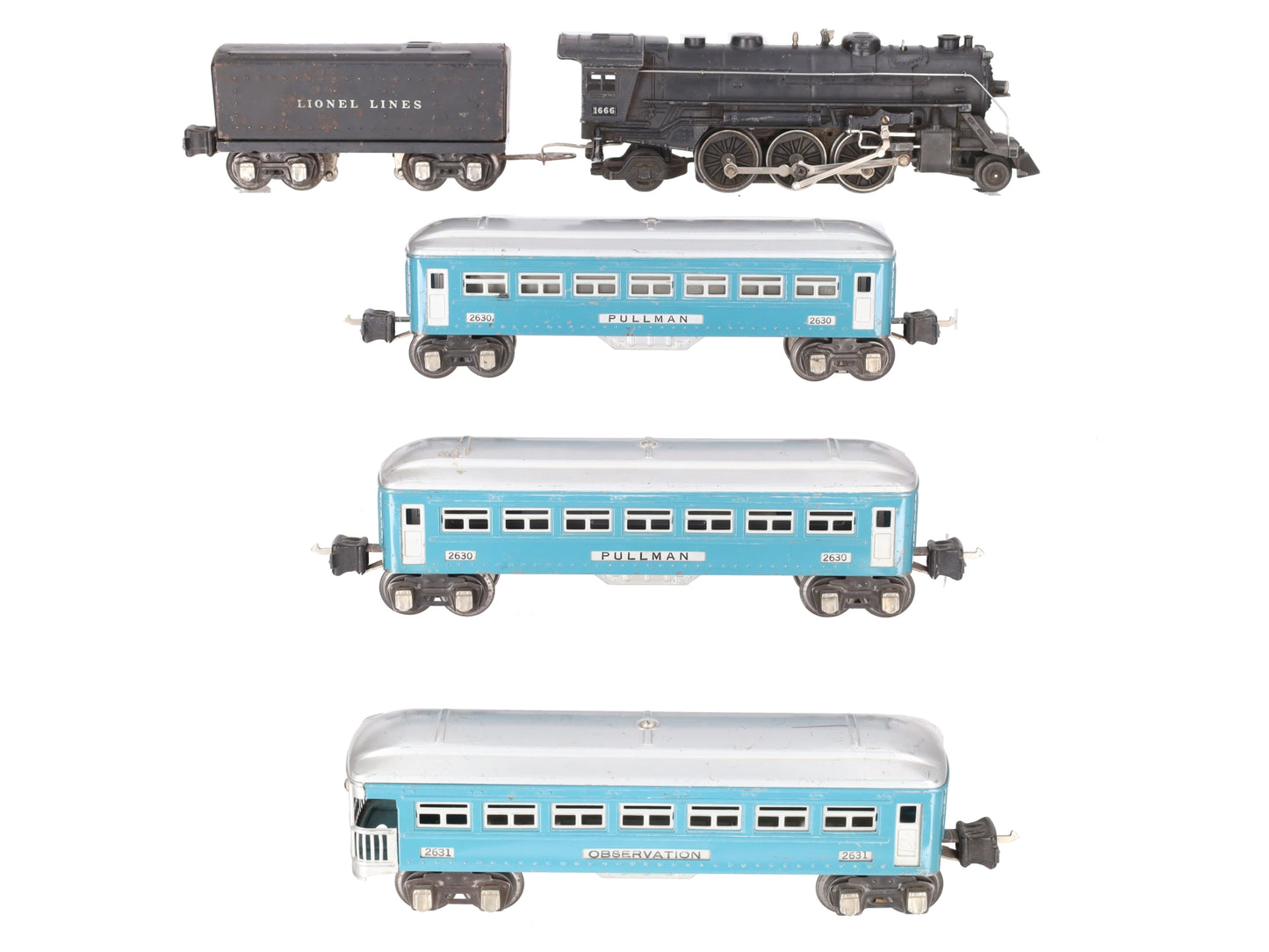 Lionel 1090W O Prewar Cataloged Steam Locomotive Passenger Set VG
