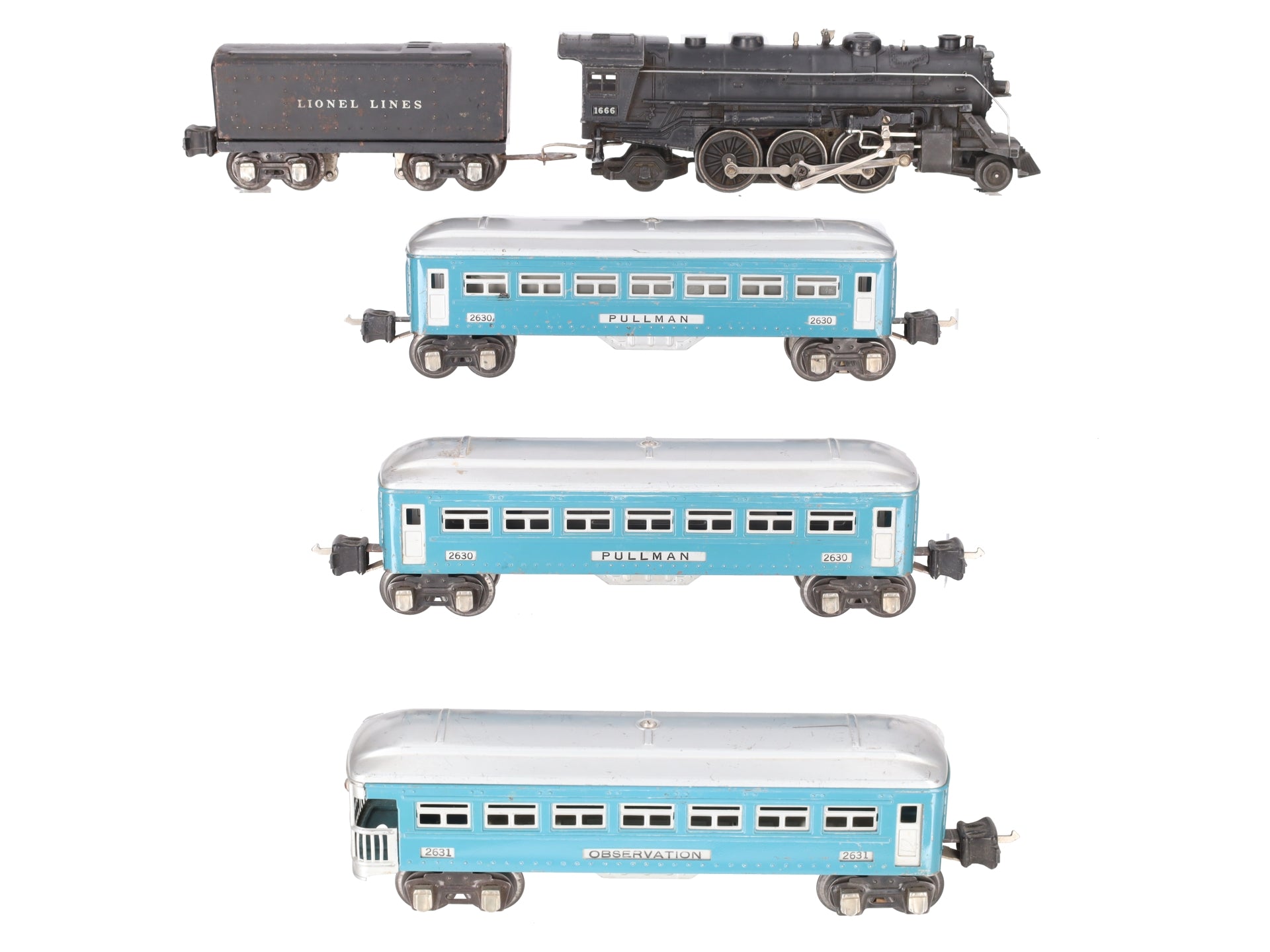 Lionel 1090W O Prewar Cataloged Steam Locomotive Passenger Set VG