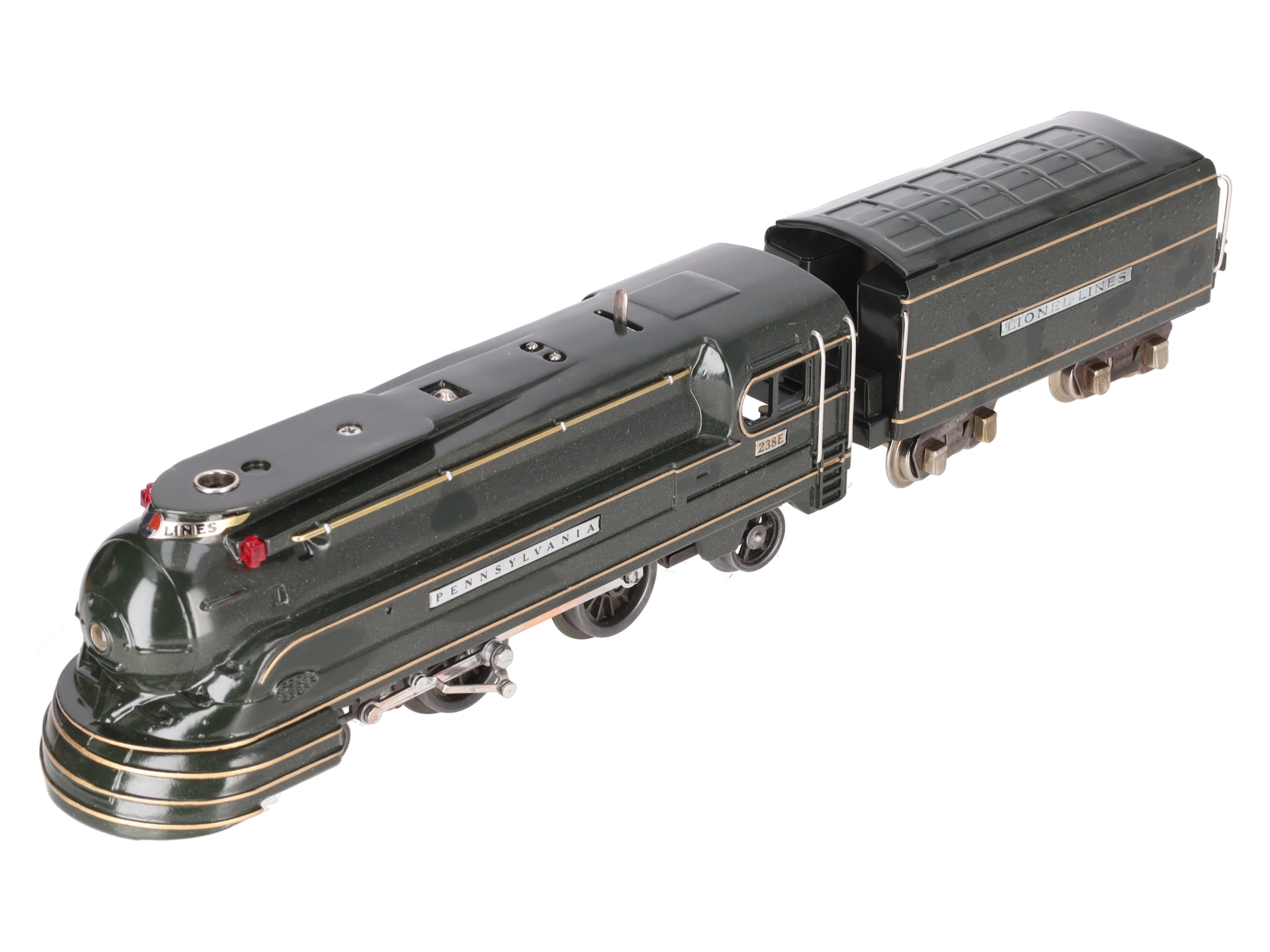 Lionel 238E Vintage O Pennsylvania Torpedo Steam Locomotive & Tender - Repainted
