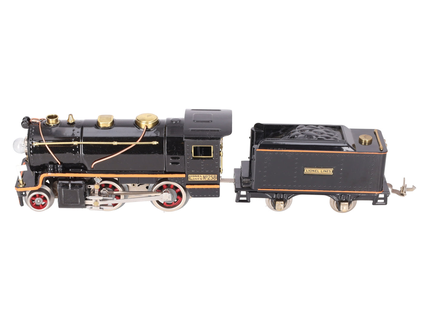 Lionel 258 Vintage O Prewar Tinplate 2-4-0 Steam Locomotive & Tender - Repainted