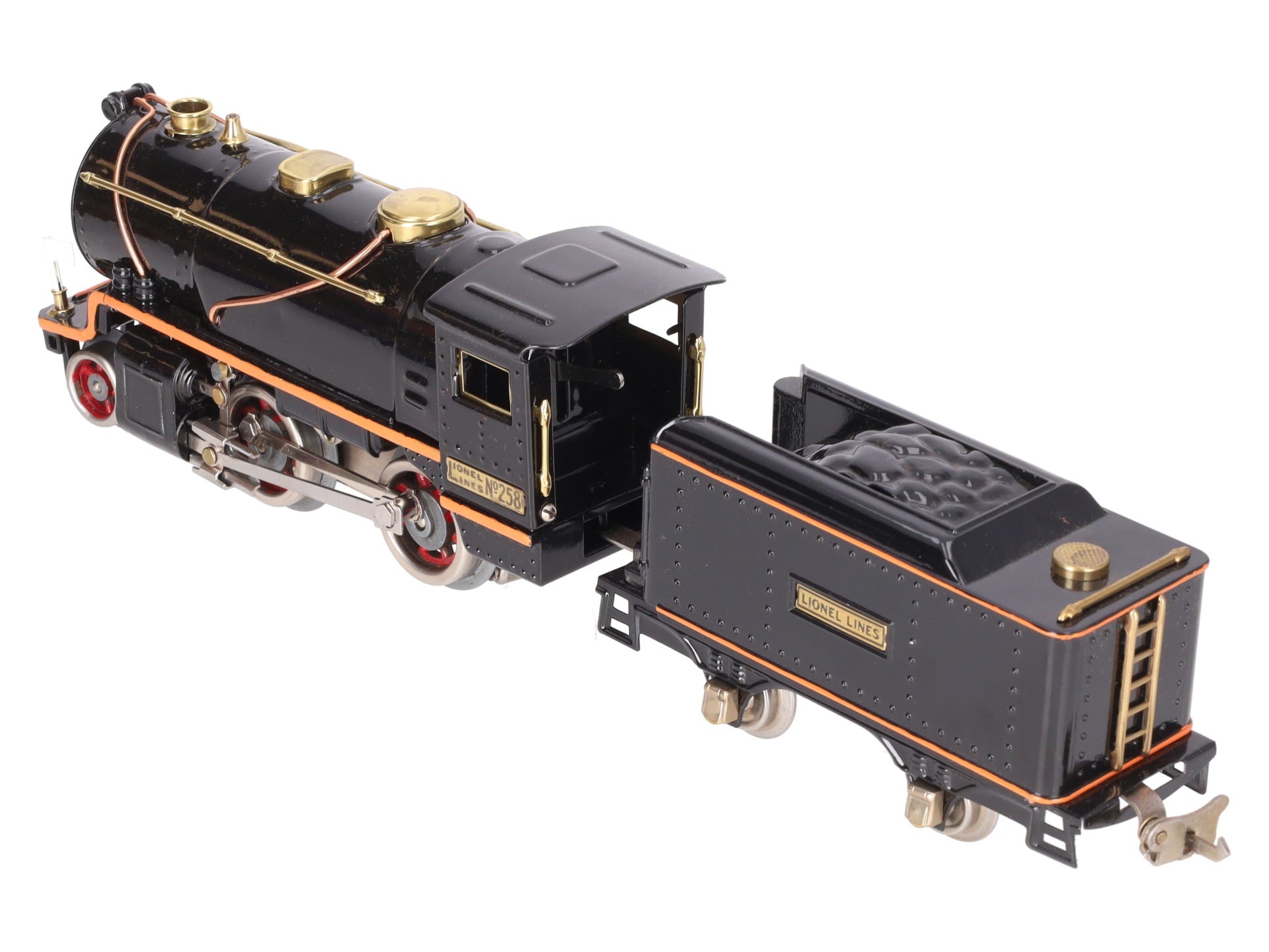 Lionel 258 Vintage O Prewar Tinplate 2-4-0 Steam Locomotive & Tender - Repainted