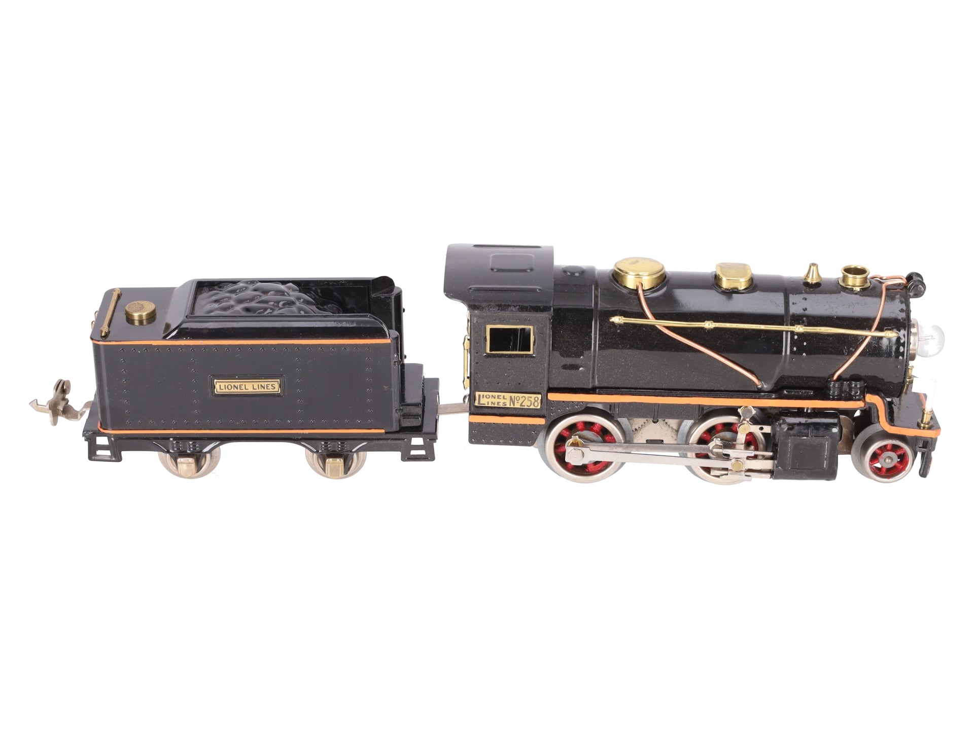 Lionel 258 Vintage O Prewar Tinplate 2-4-0 Steam Locomotive & Tender - Repainted