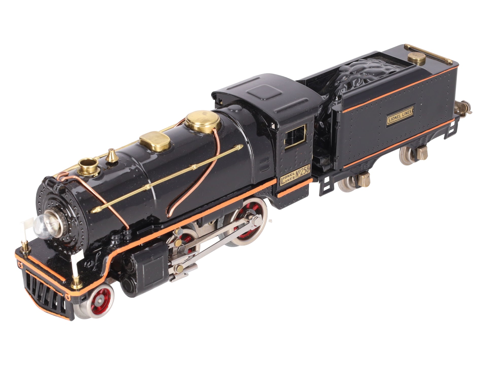 Lionel 258 Vintage O Prewar Tinplate 2-4-0 Steam Locomotive & Tender - Repainted
