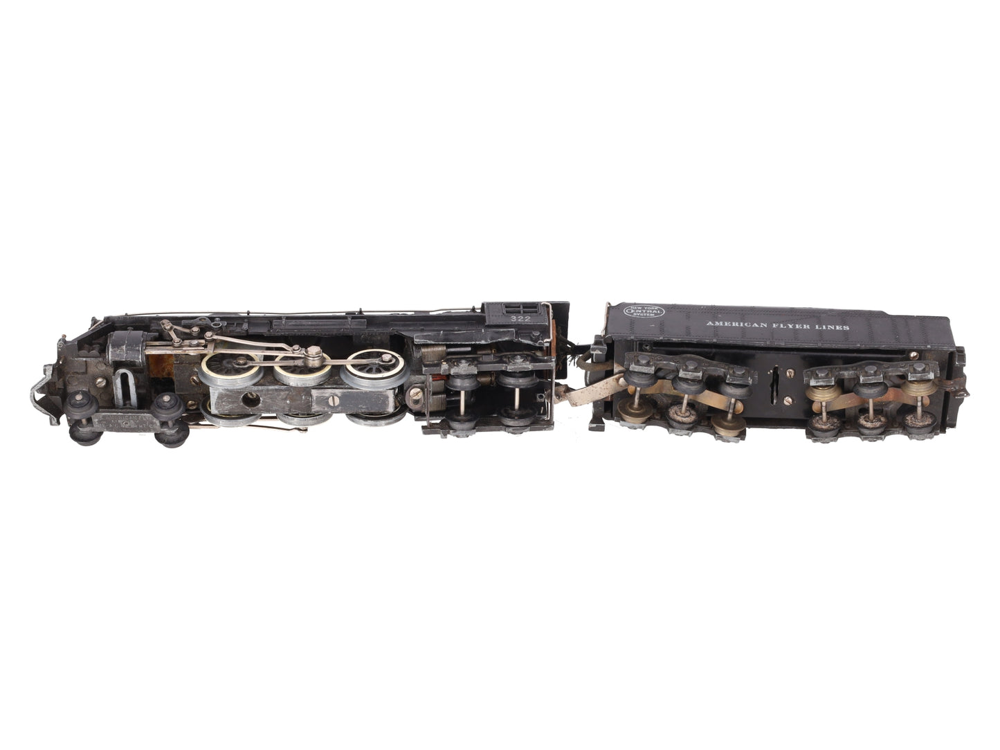 American Flyer 322 Vintage S NYC 4-6-4 Hudson Steam Locomotive & Tender VG