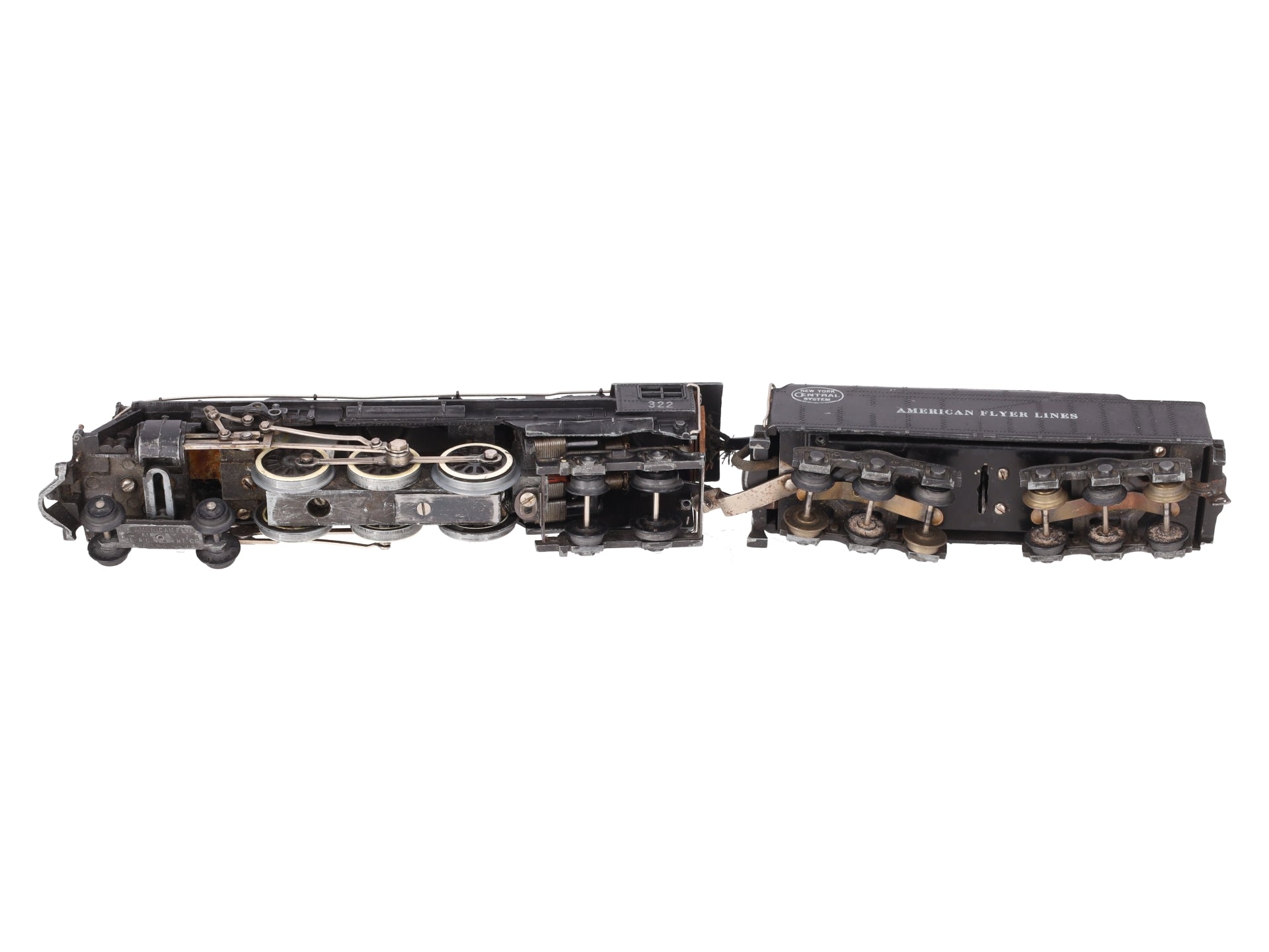 American Flyer 322 Vintage S NYC 4-6-4 Hudson Steam Locomotive & Tender VG