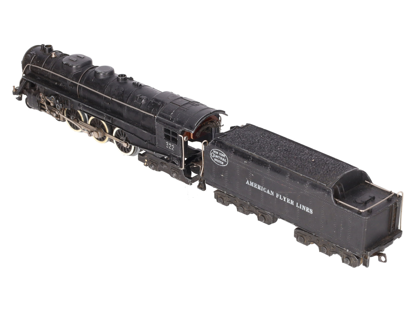 American Flyer 322 Vintage S NYC 4-6-4 Hudson Steam Locomotive & Tender VG