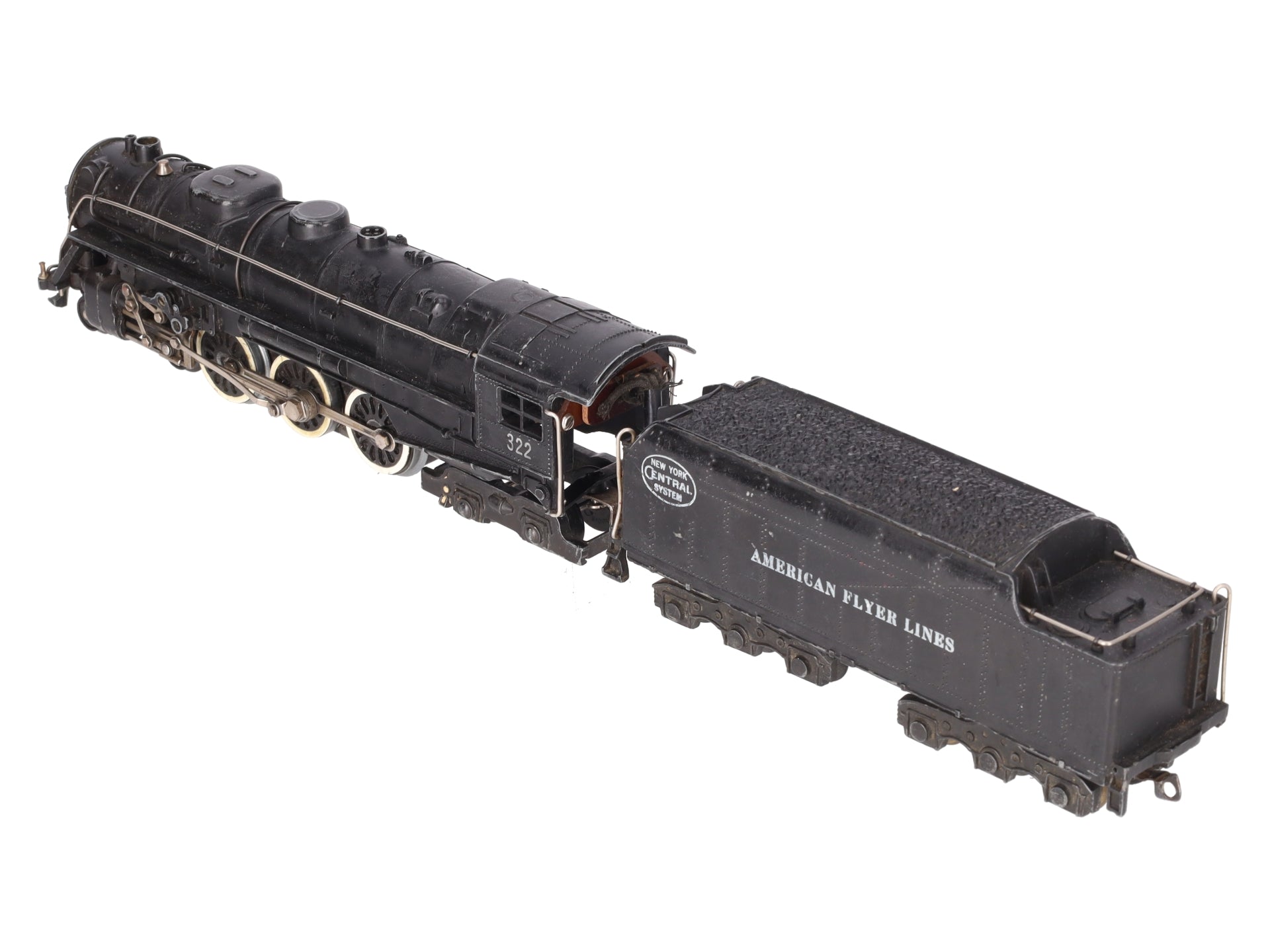 American Flyer 322 Vintage S NYC 4-6-4 Hudson Steam Locomotive & Tender VG