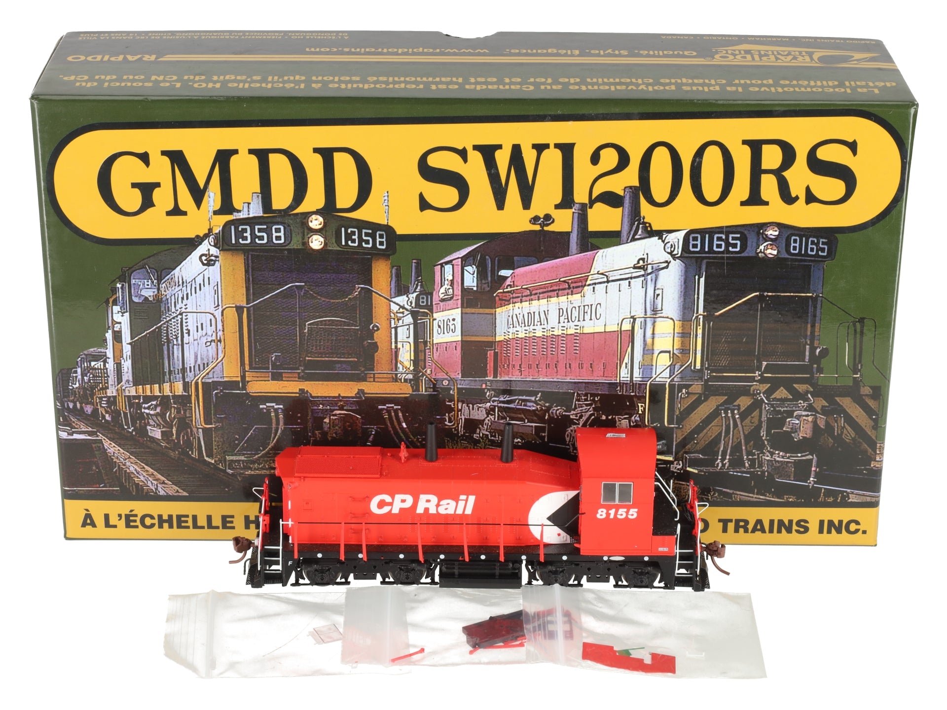 Rapido Trains 26528 HO Canadian Pacific SW1200RS (8 Stripes w/Hood Multimark) EX/Box
